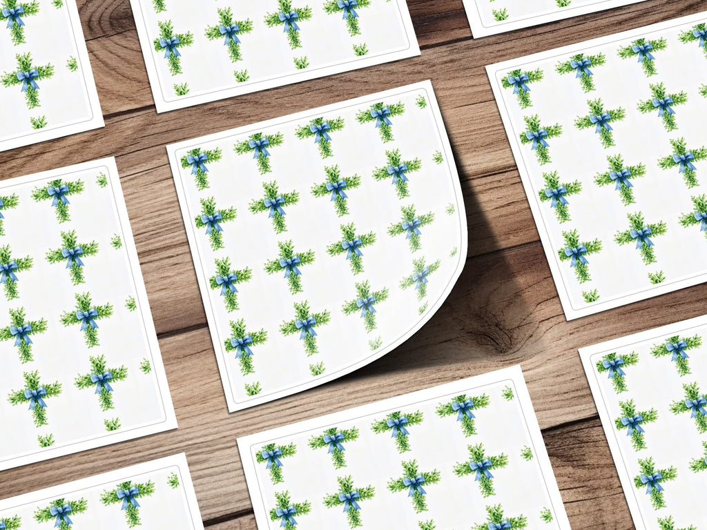 Floral Cross Seamless Pattern, Greenery Cross Digital Paper, Christian Easter Design, Spring Digital Download, Religious Pattern - Moore and Mountain