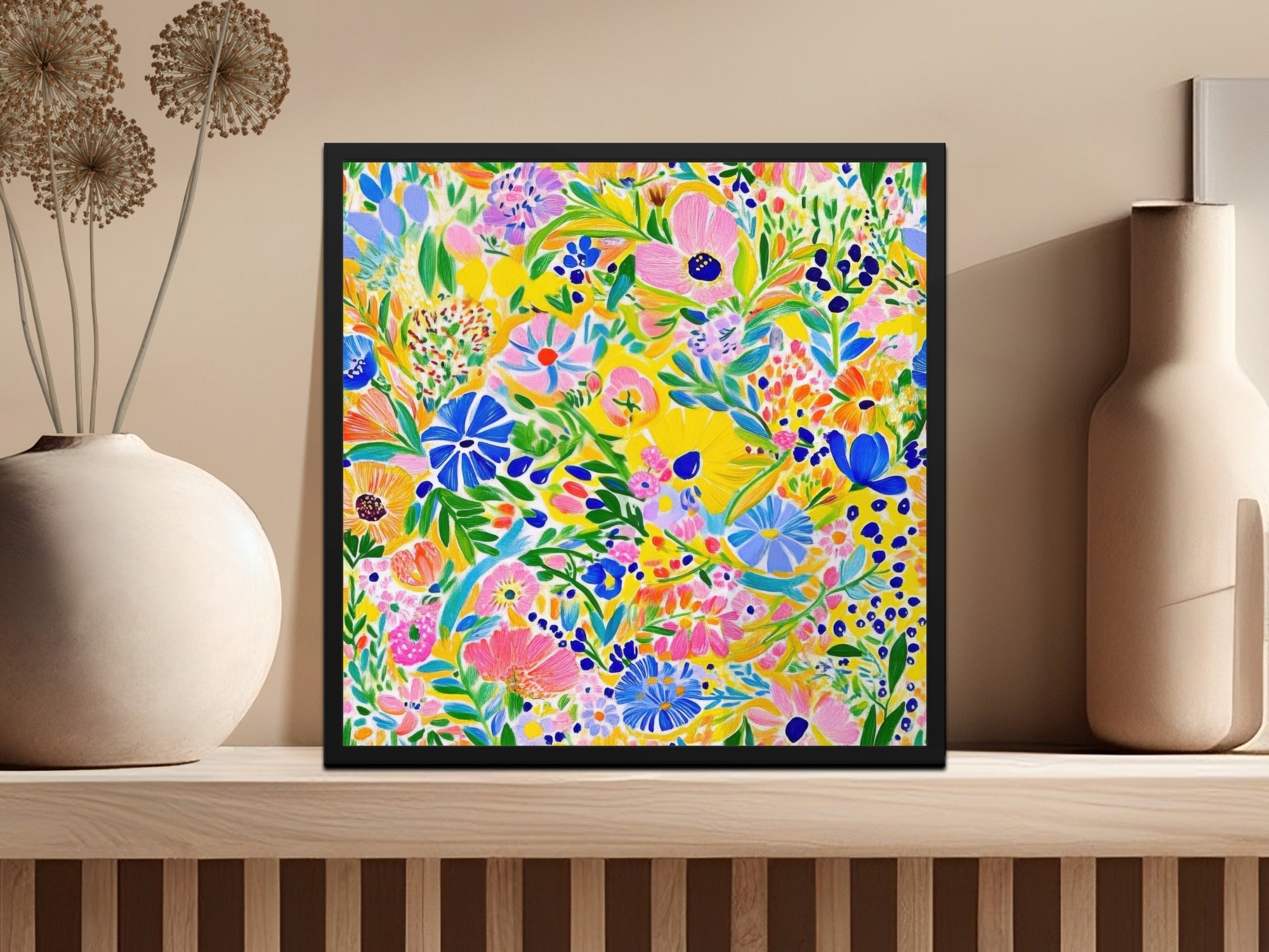 Floral Digital Paper, Bright Flower Pattern, Colorful Seamless Background, Spring Summer Design, Printable Fabric Design, Scrapbooking Paper - Moore and Mountain