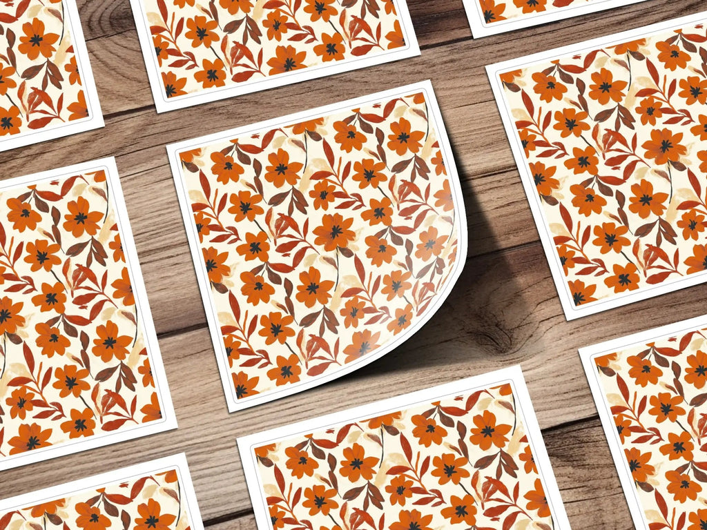 Floral Digital Paper, Seamless Flower Pattern, Autumn Digital Paper, Digital Fabric Pattern, Botanical Design, Scrapbook Paper - Moore and Mountain