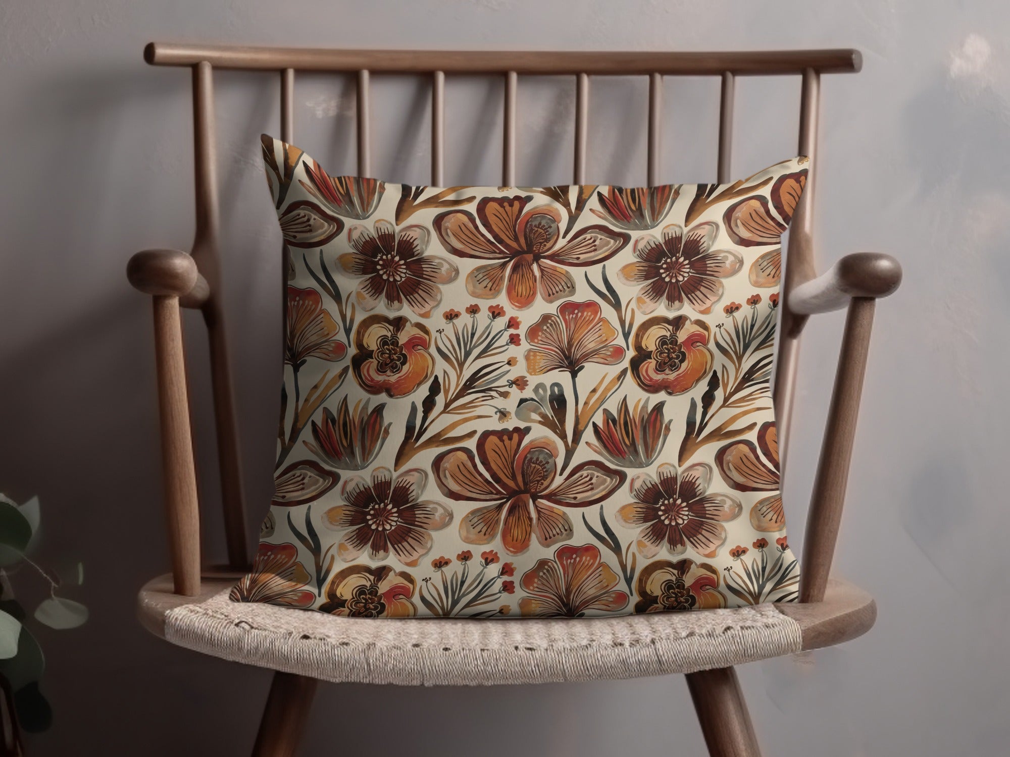 Floral Digital Paper, Seamless Flower Pattern, Autumn Tone Design, Watercolor Style Texture, Digital Download, Commercial Use Image - Moore and Mountain