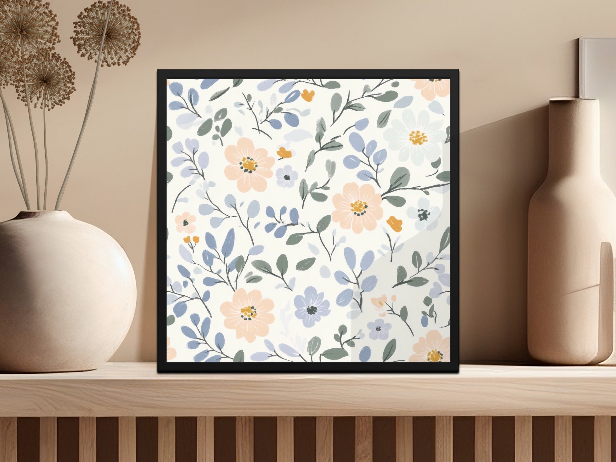 Floral Digital Paper, Seamless Flower Pattern, Pastel Botanical Design, Scrapbooking Paper, Fabric Design, Background Paper Digital - Moore and Mountain