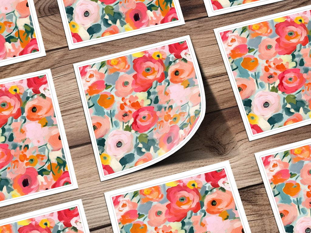 Floral Digital Paper, Watercolor Flowers Pattern, Seamless Flower Digital File, Repeating Flower Pattern, Digital Download, Flower Scrapbook - Moore and Mountain