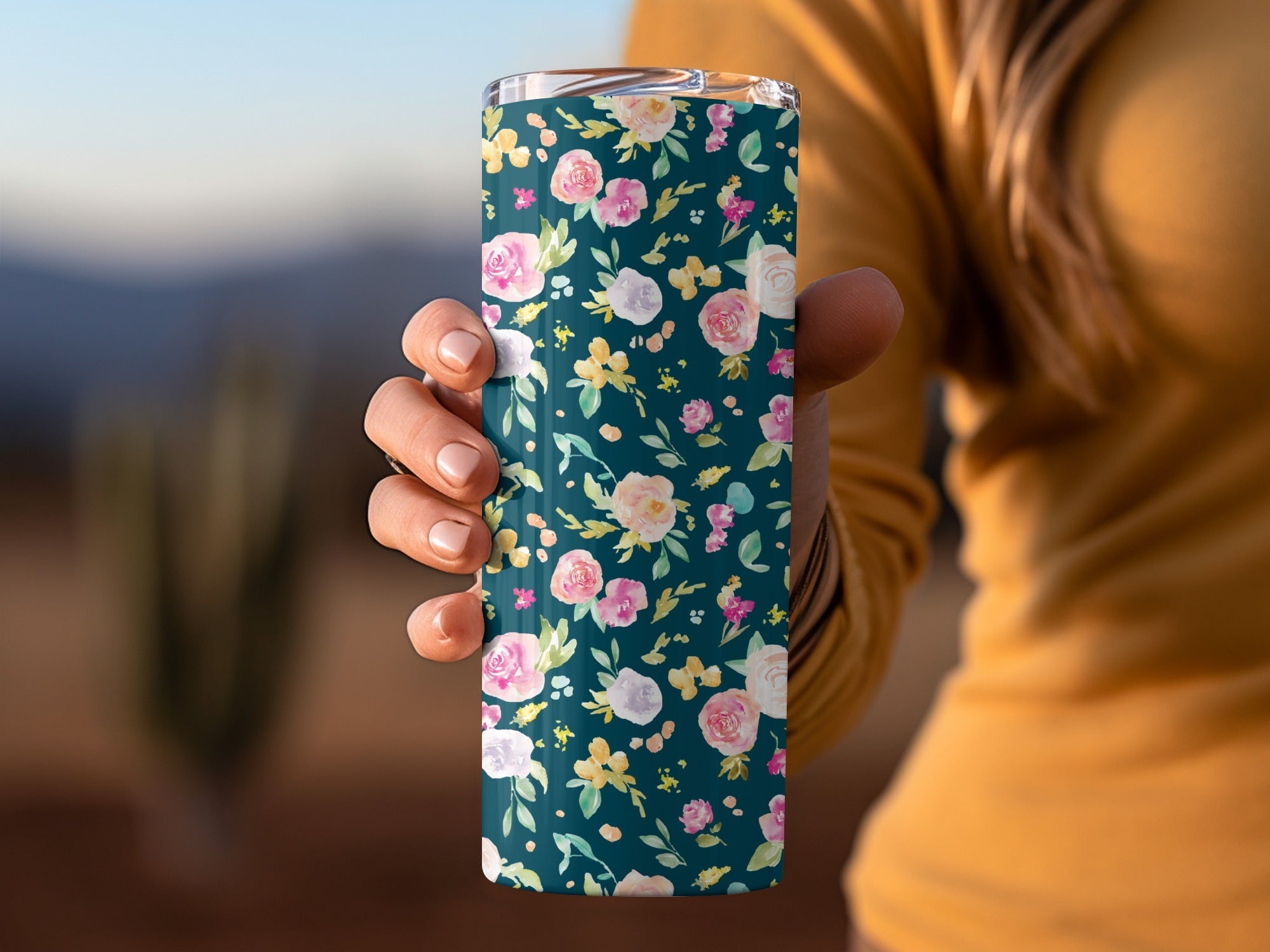 Floral Digital Paper, Watercolor Flowers Pattern, Seamless Teal Background, Fabric Design, Scrapbooking Paper, Digital Download - Moore and Mountain