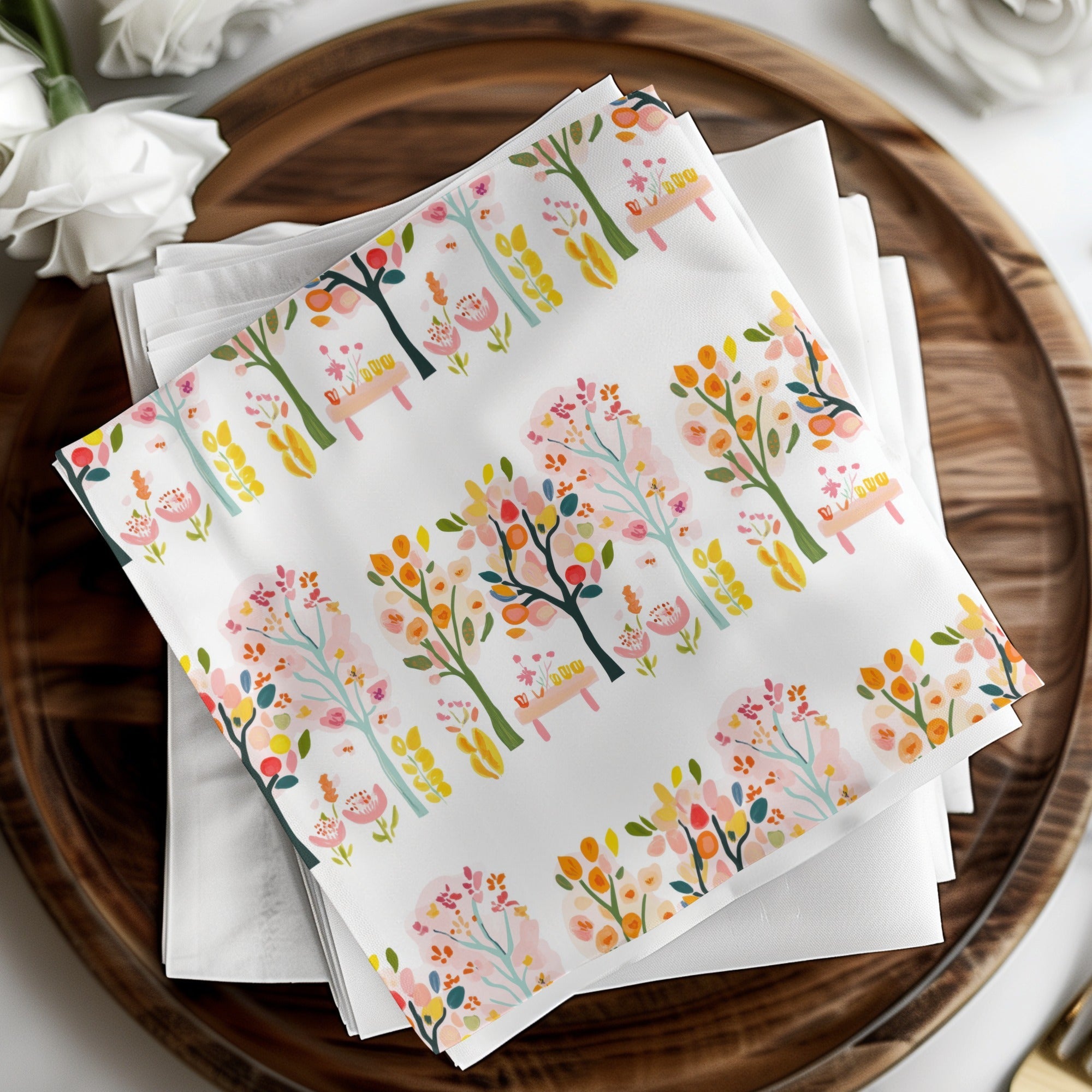 Floral Digital Paper, Watercolor Flowers, Seamless Pattern Digital, Spring Garden Design, Fabric Design, Scrapbooking, 12x12 JPEG - Moore and Mountain