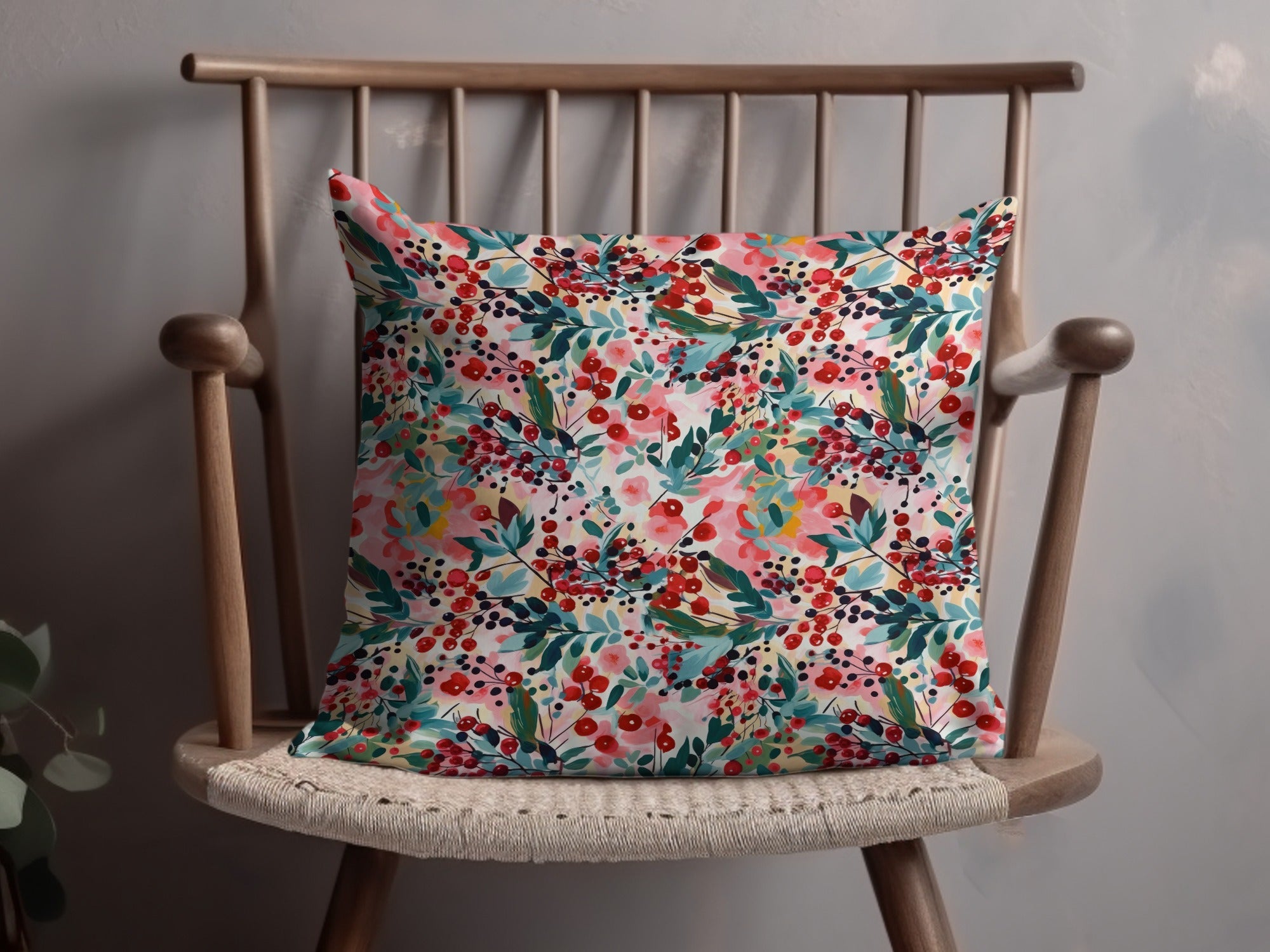 Floral Pattern Digital Paper, Berry Seamless Pattern, Autumn Digital Design, Botanical Art Print, Fabric Design, Digital Download - Moore and Mountain