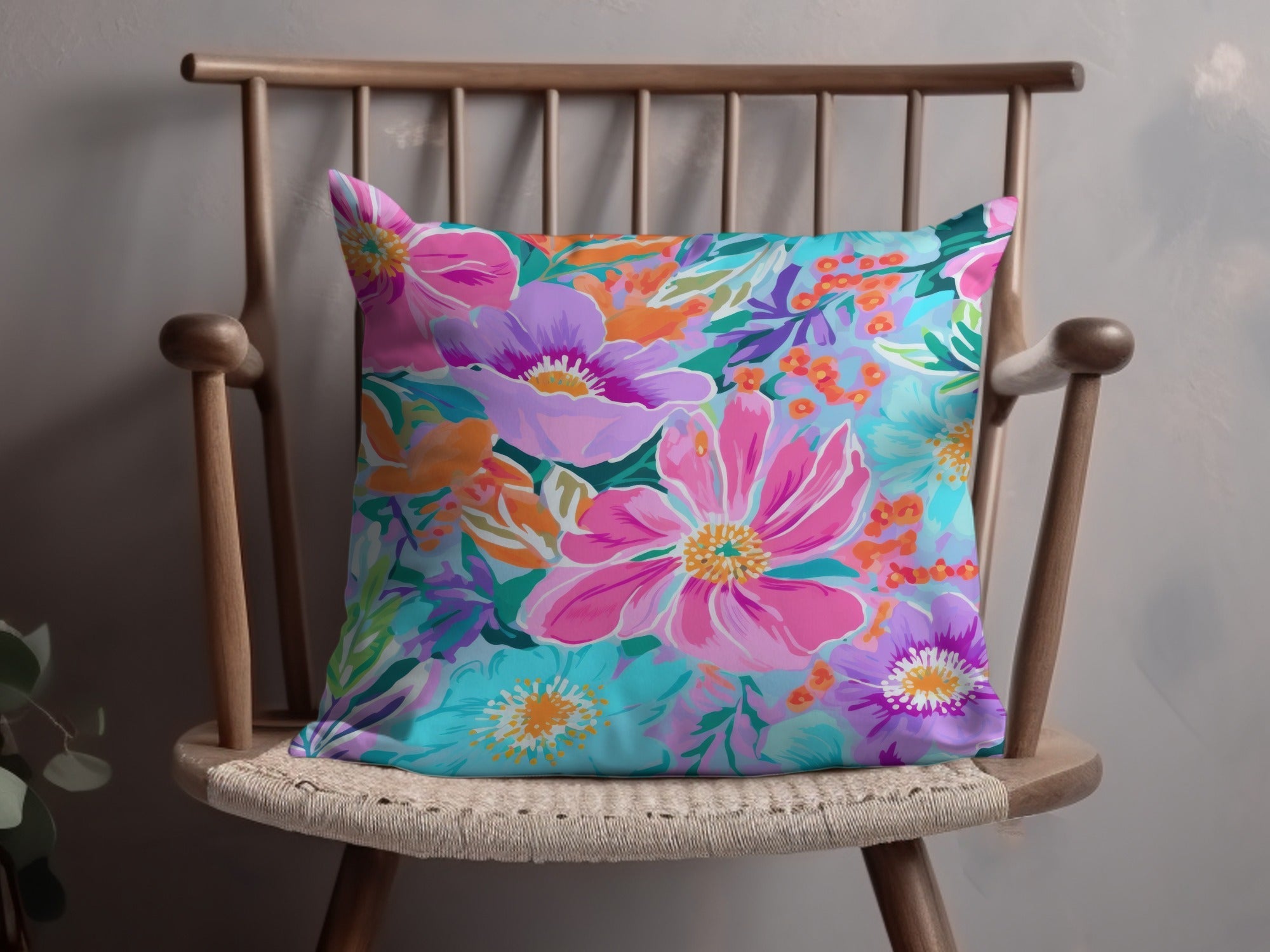 Floral Pattern Digital Paper, Colorful Flower Seamless File, Pink Purple Blue Flower Print, Fabric Design, Scrapbook Paper, Art Print - Moore and Mountain