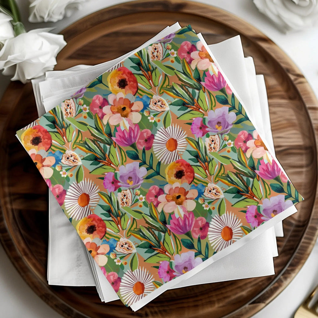 Floral Pattern Digital Paper, Flower Seamless Pattern Design, Spring Summer Fabric Design, Scrapbook Paper, Commercial Use, POD License - Moore and Mountain