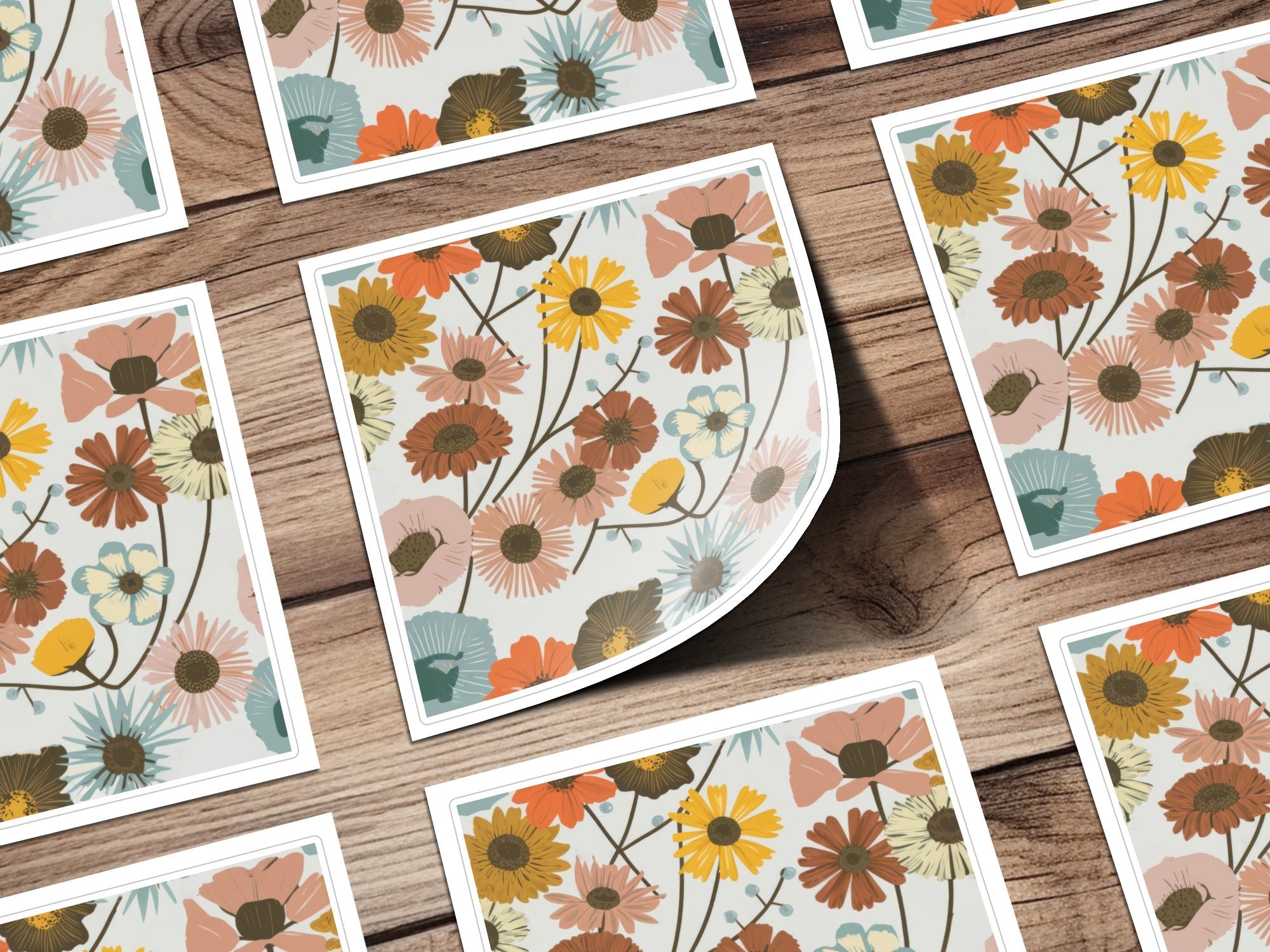 Floral Pattern Digital Paper, Seamless Flower Digital Backgrounds, Boho Flower Print, Rustic Floral Pattern, Digital Download, Commercial - Moore and Mountain