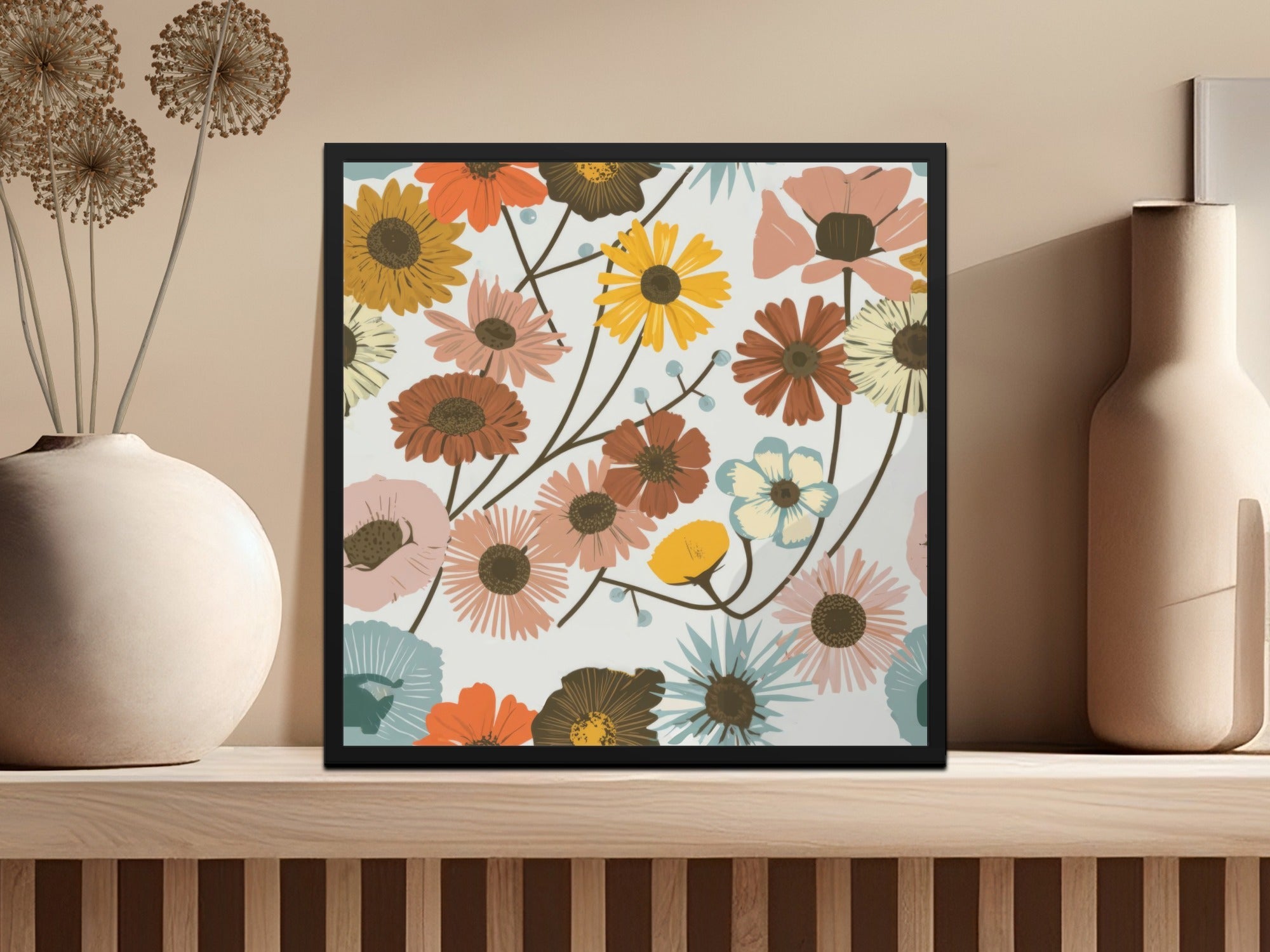 Floral Pattern Digital Paper, Seamless Flower Digital Backgrounds, Boho Flower Print, Rustic Floral Pattern, Digital Download, Commercial - Moore and Mountain