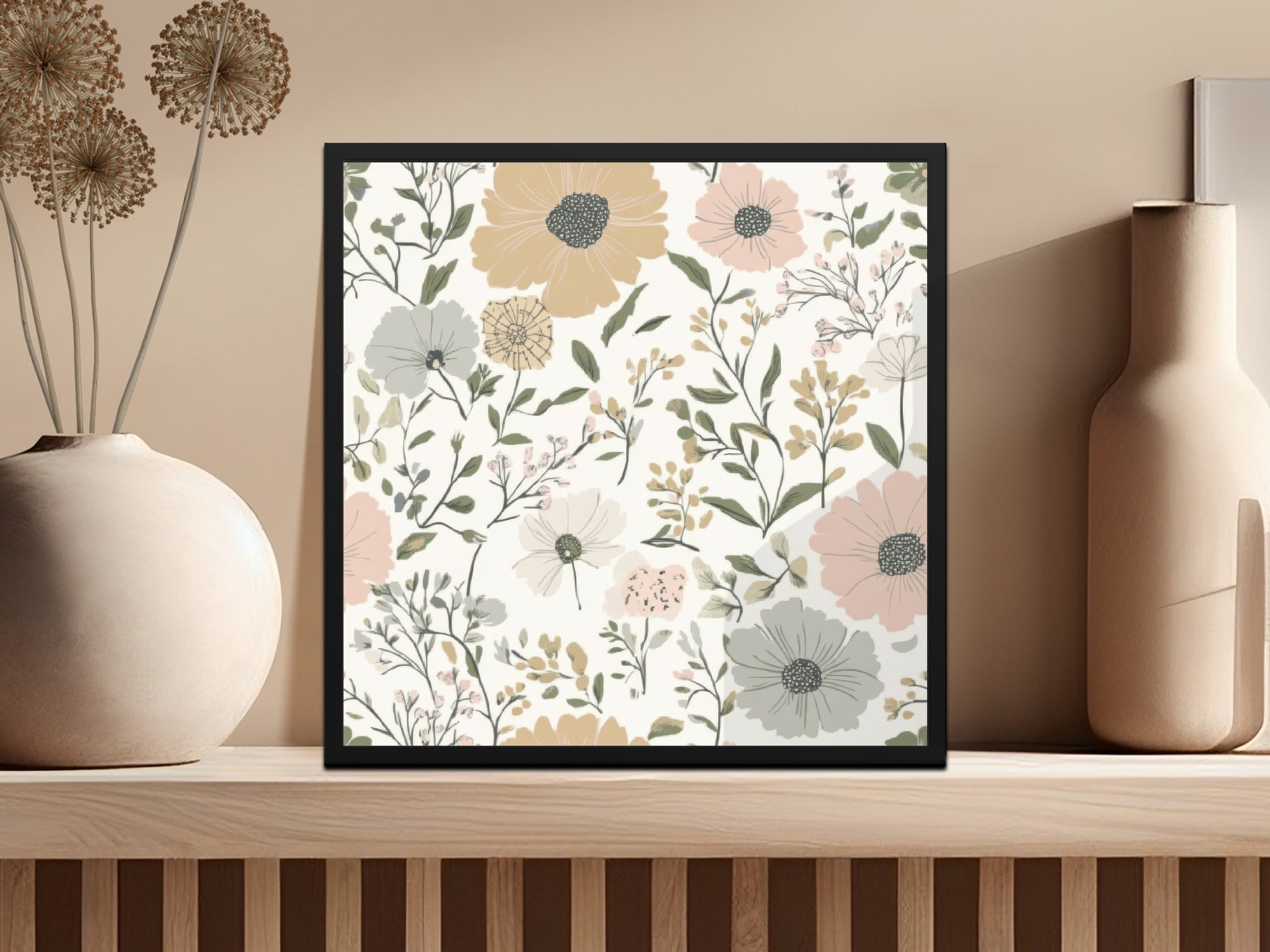 Floral Seamless Pattern Digital Paper, Botanical Print, Flower Background, Fabric Design, Pastel Colors, Scrapbooking Paper, JPEG Files - Moore and Mountain