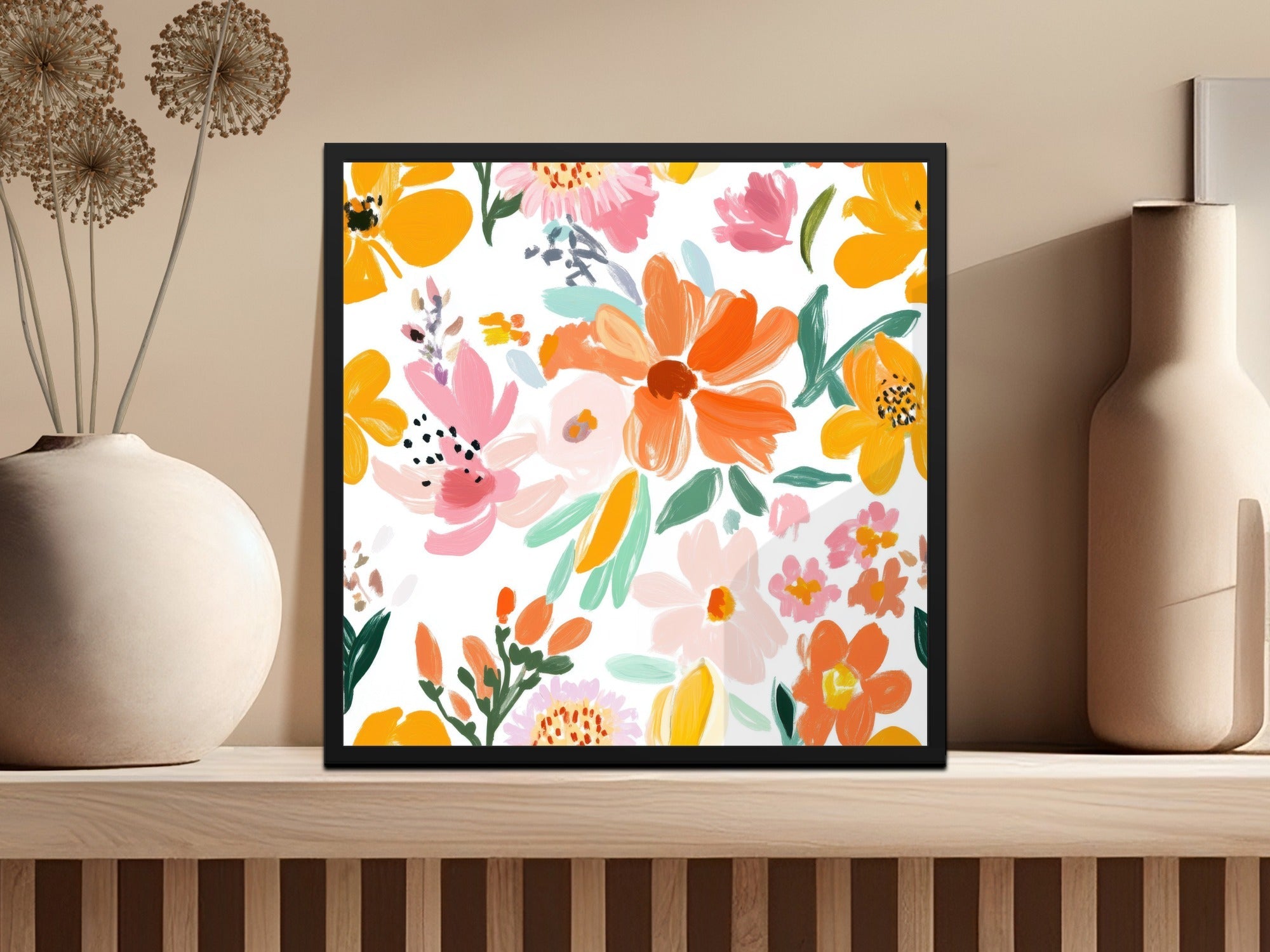 Floral Seamless Pattern Digital Paper, Painted Flower Pattern, Spring Summer Fabric Design, Floral Print Digital, Commercial Use - Moore and Mountain