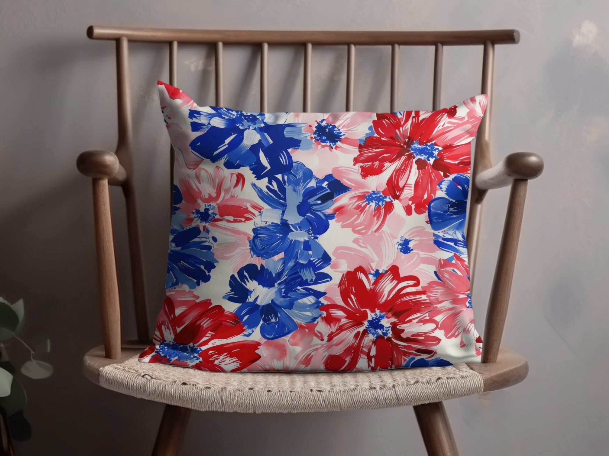 Floral Seamless Pattern, Red White Blue, Digital Download, Flower Pattern, Summer Pattern, Patriotic Design, Fabric Pattern, 4th July - Moore and Mountain