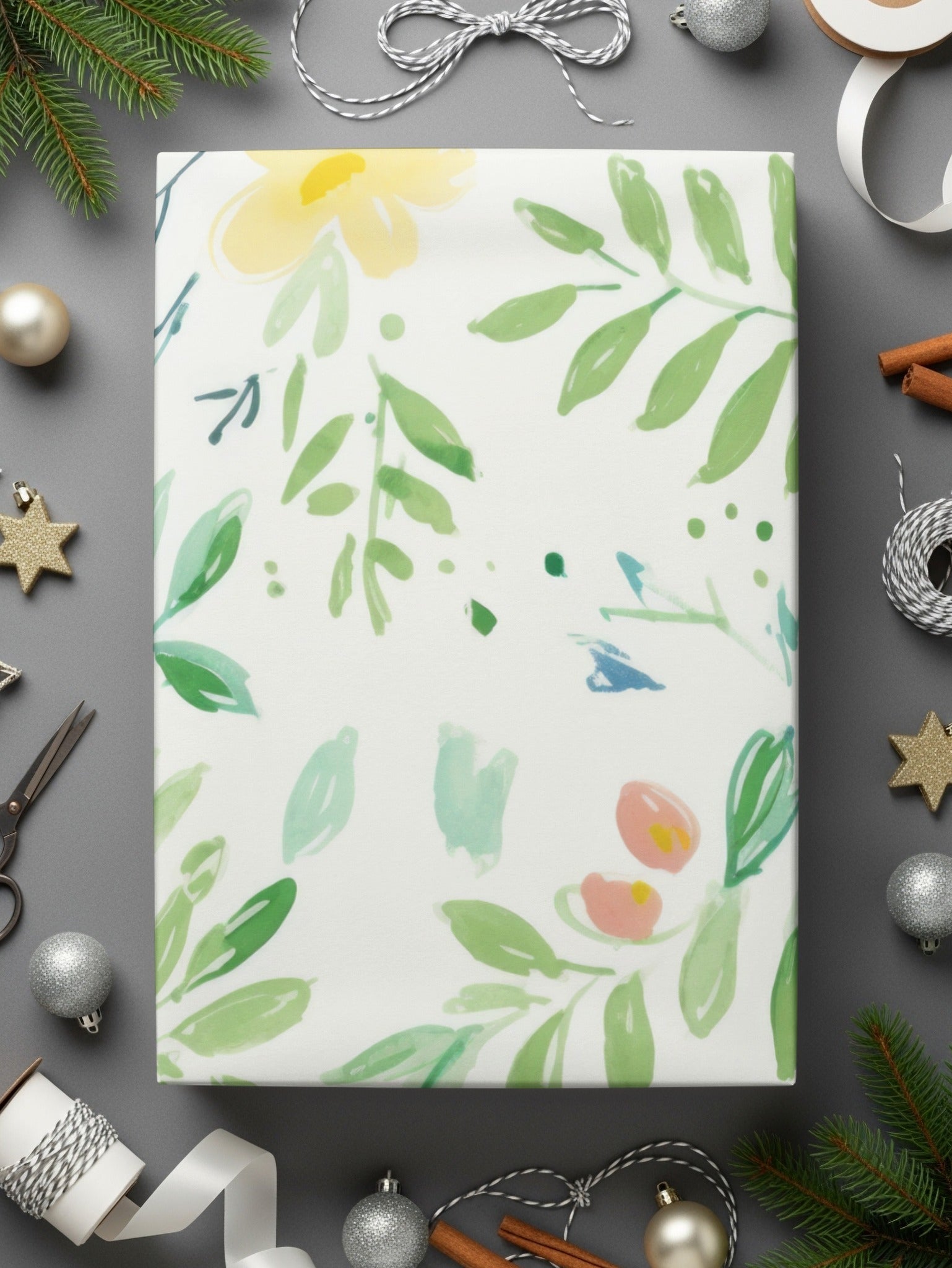 Floral Seamless Pattern, Watercolor Flowers Digital Paper, Yellow Blooms Design, Botanical Print, Fabric Design, Scrapbooking, 12x12 inch - Moore and Mountain