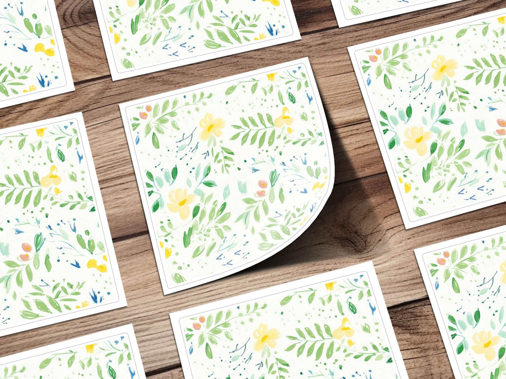 Floral Seamless Pattern, Watercolor Flowers Digital Paper, Yellow Blooms Design, Botanical Print, Fabric Design, Scrapbooking, 12x12 inch - Moore and Mountain