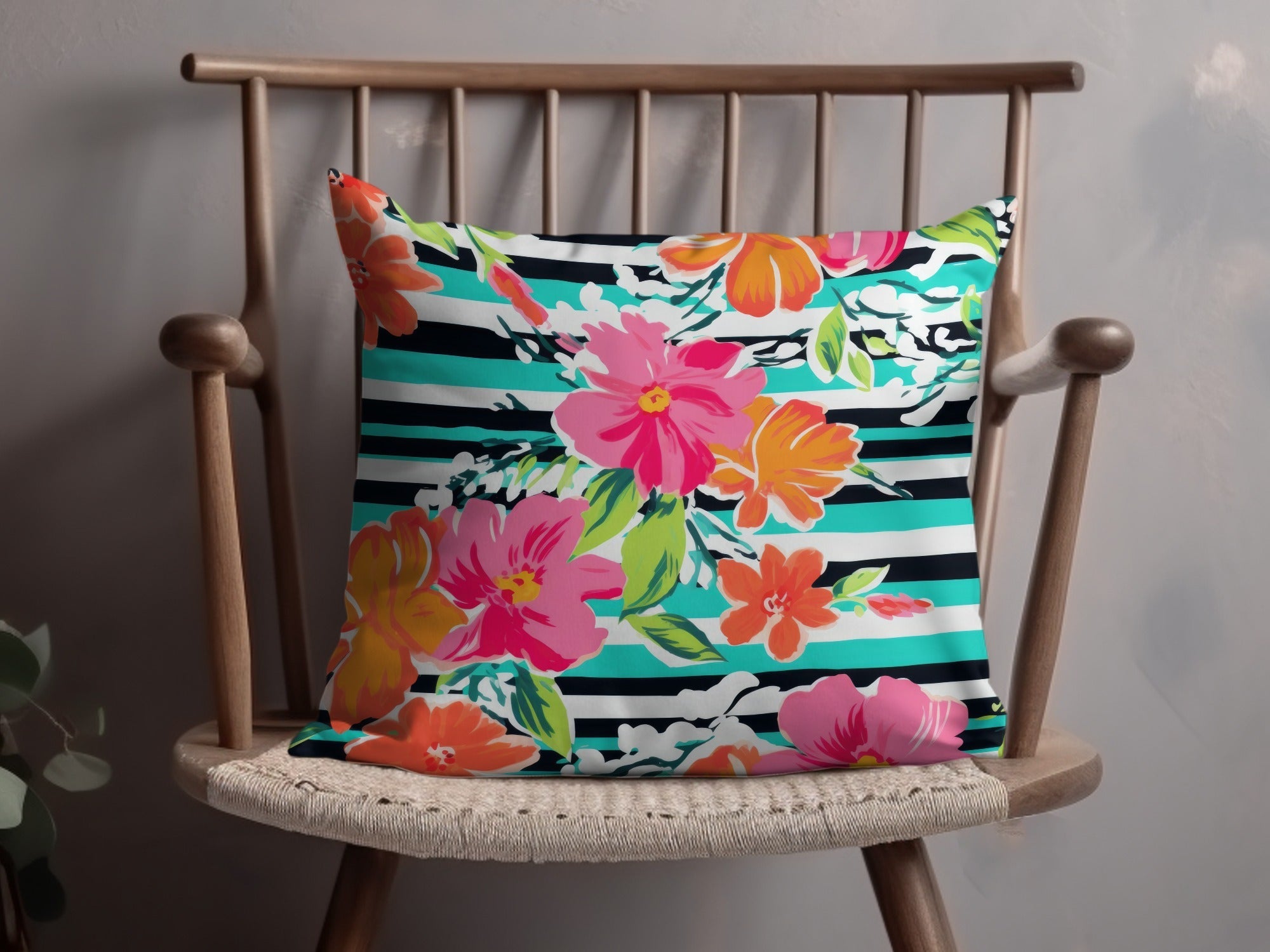 Floral Stripe Digital Paper, Seamless Pattern, Commercial Use, Repeating Design, Scrapbooking Paper, Floral Background Digital - Moore and Mountain