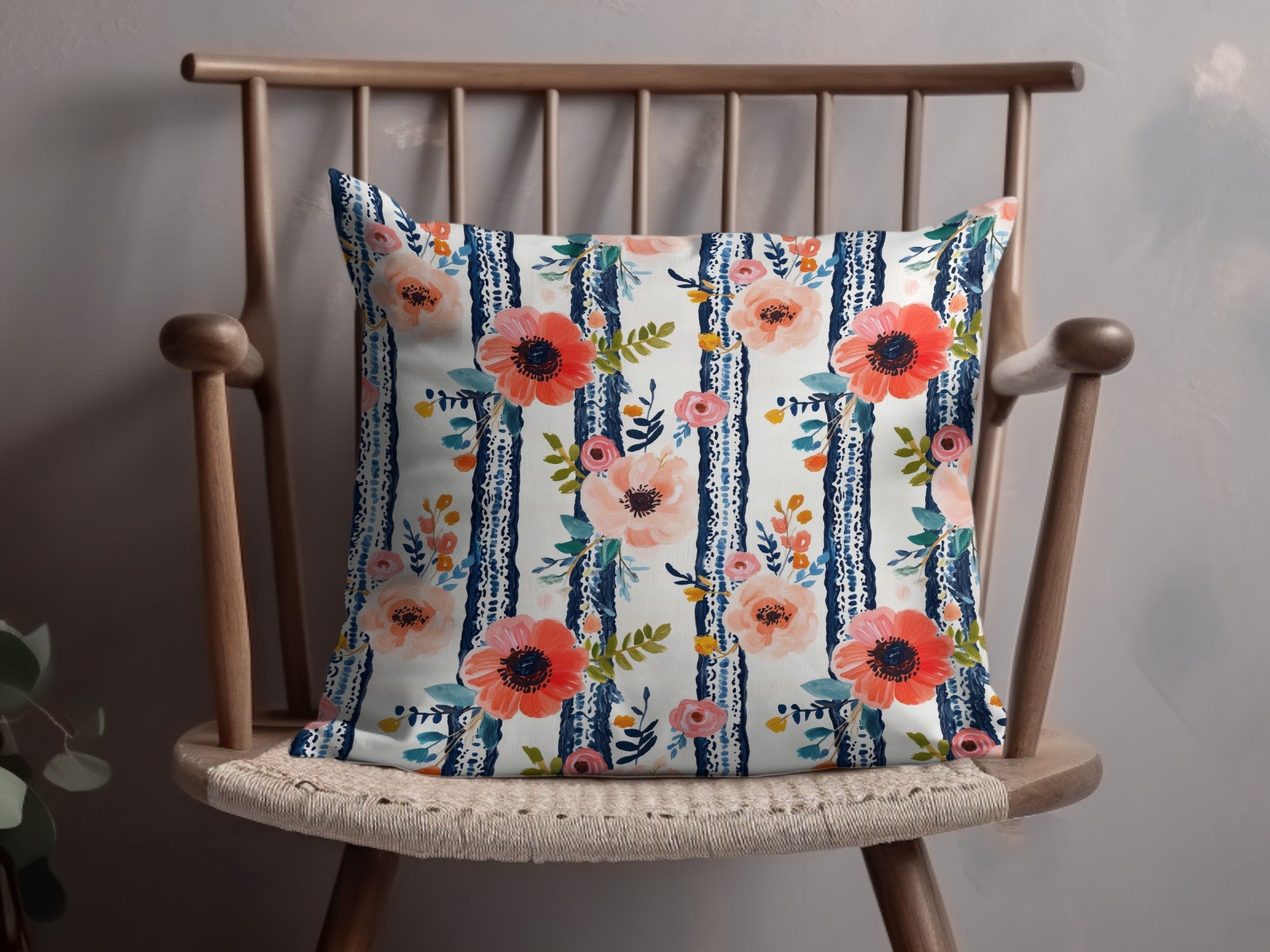 Floral Stripe Digital Paper, Seamless Pattern, Flower Background, Commercial Use, Trendy Floral Digital Products, Flower Digital Design - Moore and Mountain