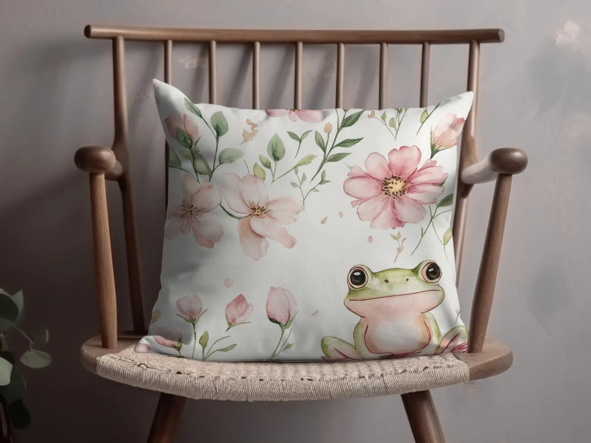 Frog and Flowers Digital Seamless Pattern, Watercolor Floral Froggy Design, Printable Fabric, Digital Download for Commercial Use - Moore and Mountain