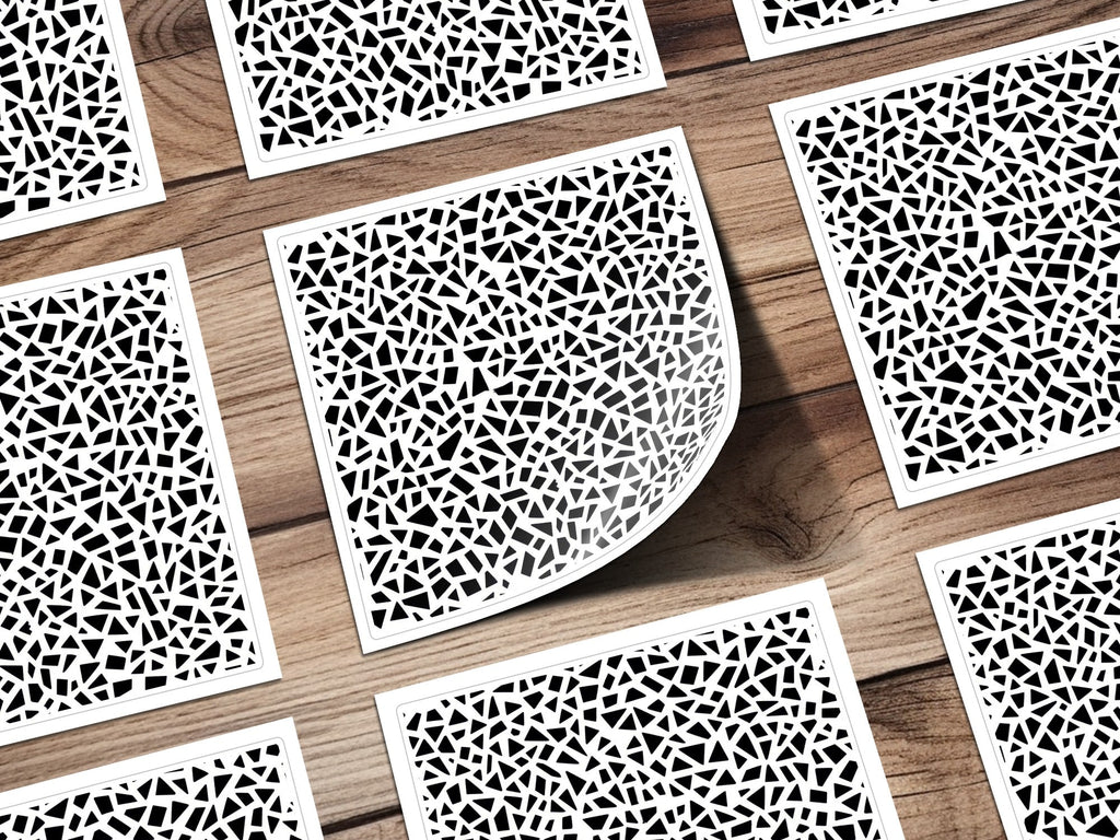 Geometric Digital Paper, Seamless Pattern, Modern Background, Black and White Terrazo Pattern Seamless Stained Glass Geometric Pattern - Moore and Mountain