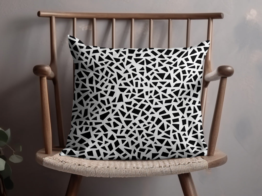 Geometric Digital Paper, Seamless Pattern, Modern Background, Black and White Terrazo Pattern Seamless Stained Glass Geometric Pattern - Moore and Mountain