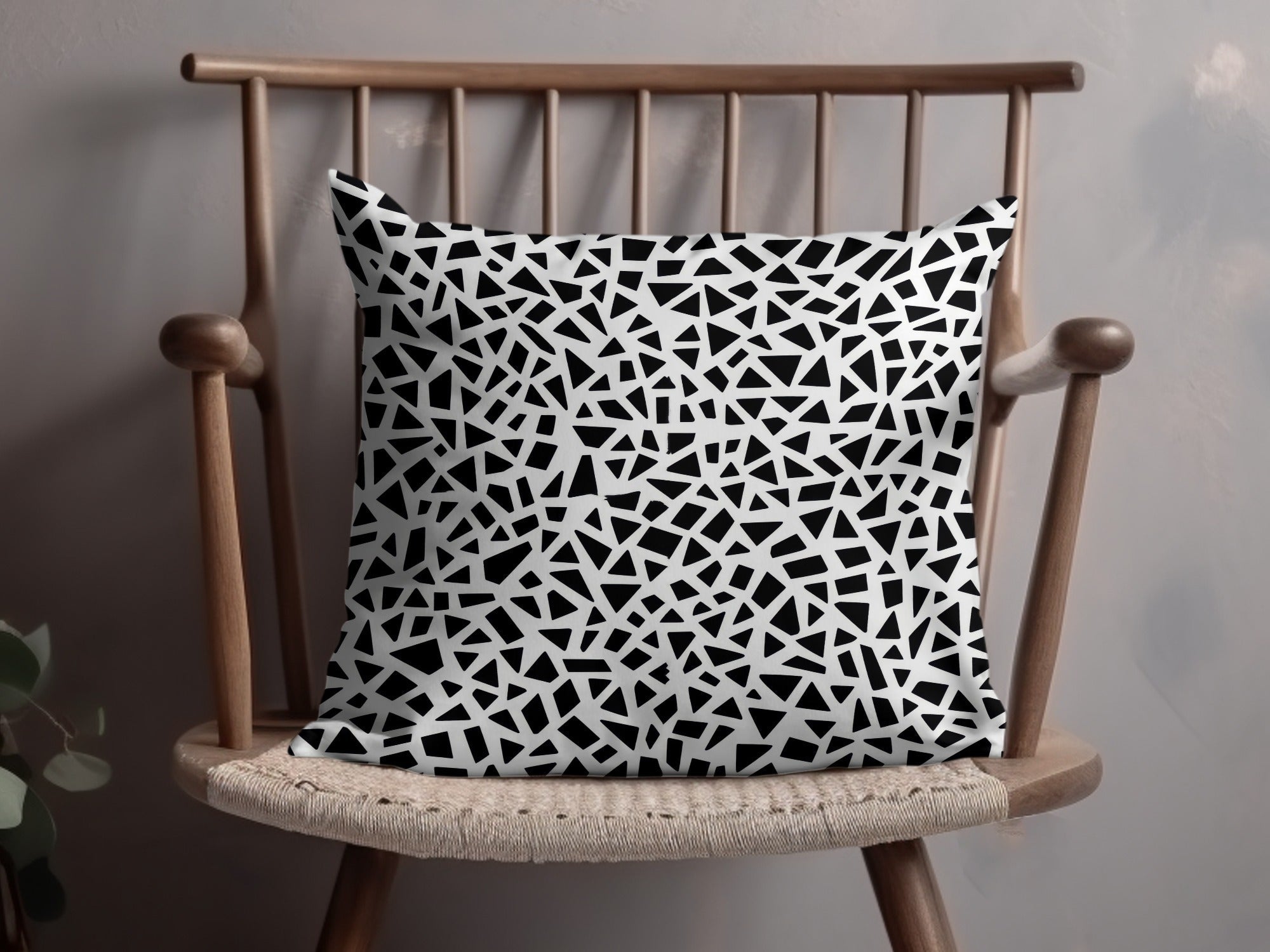 Geometric Digital Paper, Seamless Pattern, Modern Background, Black and White Terrazo Pattern Seamless Stained Glass Geometric Pattern - Moore and Mountain