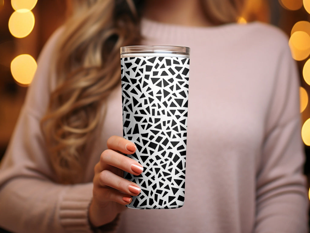 Geometric Digital Paper, Seamless Pattern, Modern Background, Black and White Terrazo Pattern Seamless Stained Glass Geometric Pattern - Moore and Mountain