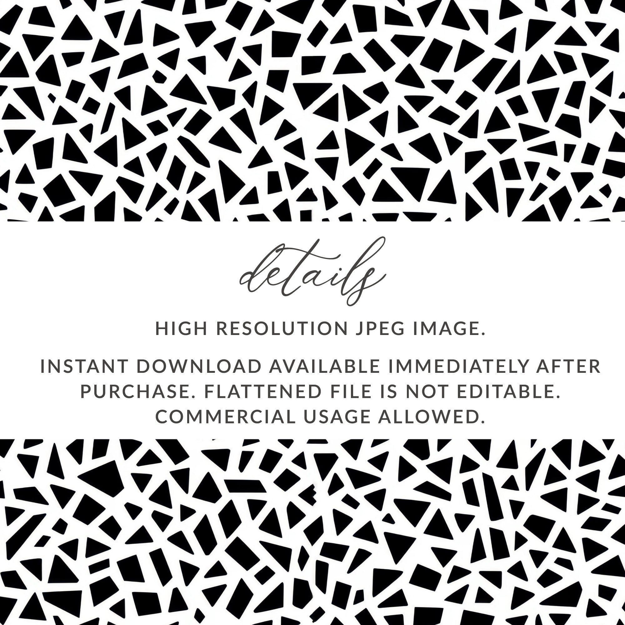 Geometric Digital Paper, Seamless Pattern, Modern Background, Black and White Terrazo Pattern Seamless Stained Glass Geometric Pattern - Moore and Mountain