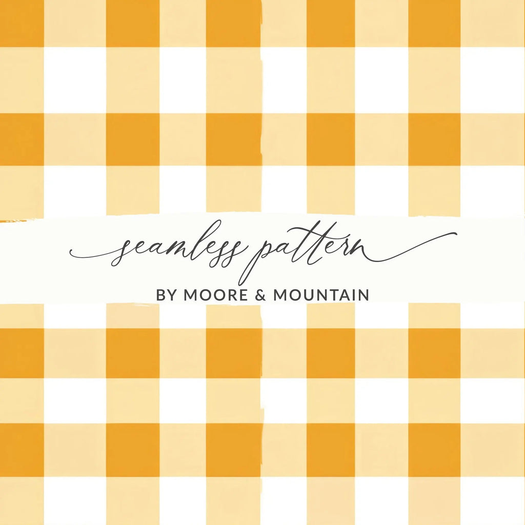 Gold Gingham Seamless Digital Paper, Checkered Pattern Background, Commercial Use Fabric Design, Fall Digital Download 12x12 Inches - Moore and Mountain