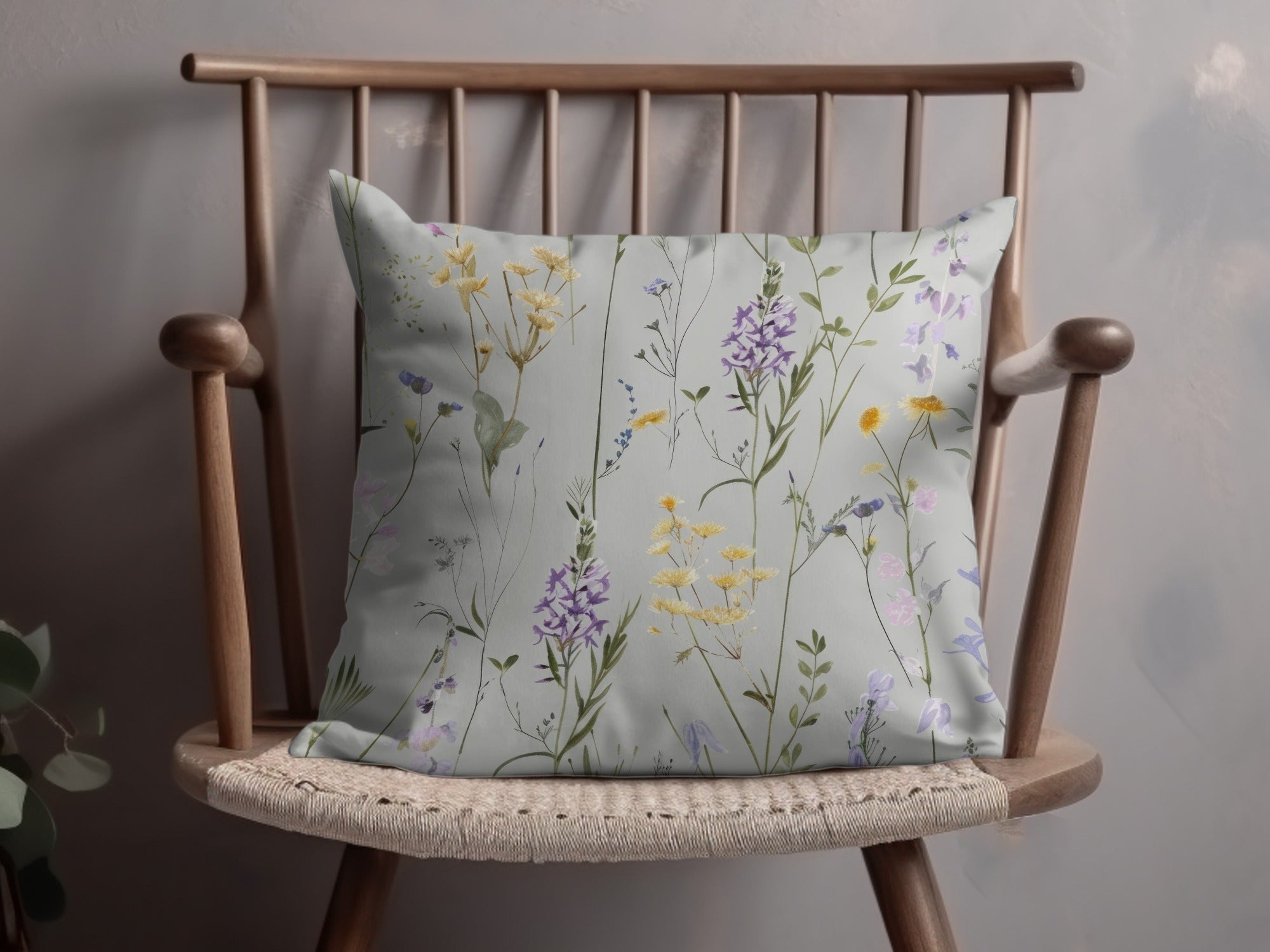 Gray and Purple Boho Neutral Floral Watercolor Pattern - Moore and Mountain