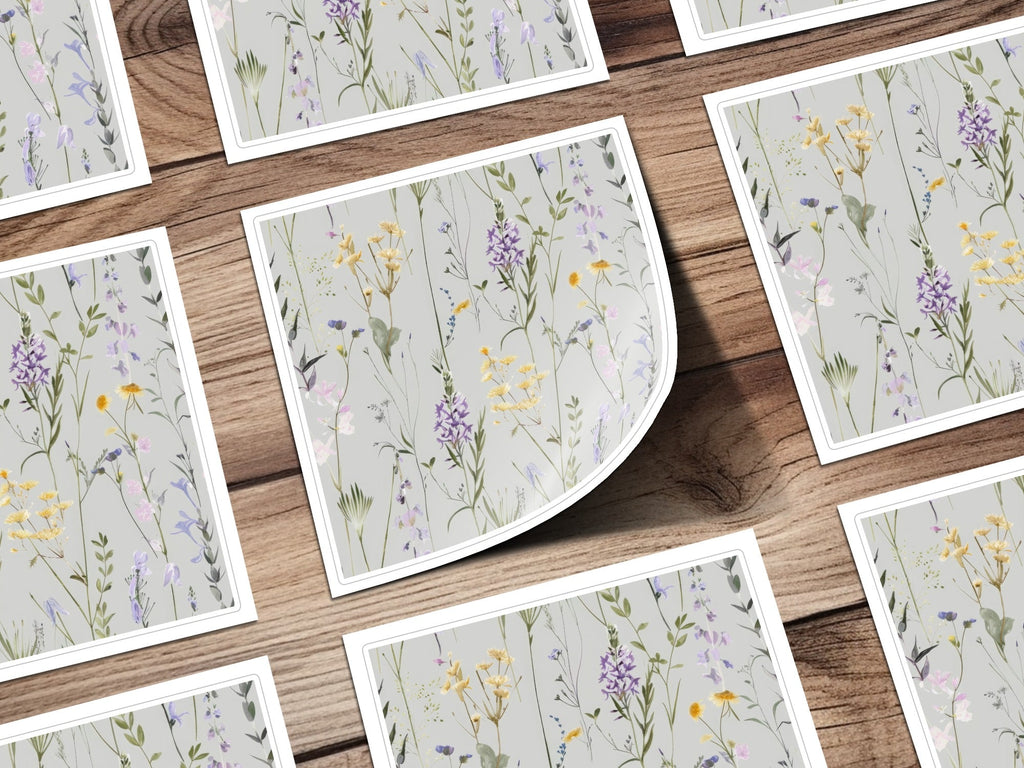 Gray and Purple Boho Neutral Floral Watercolor Pattern - Moore and Mountain