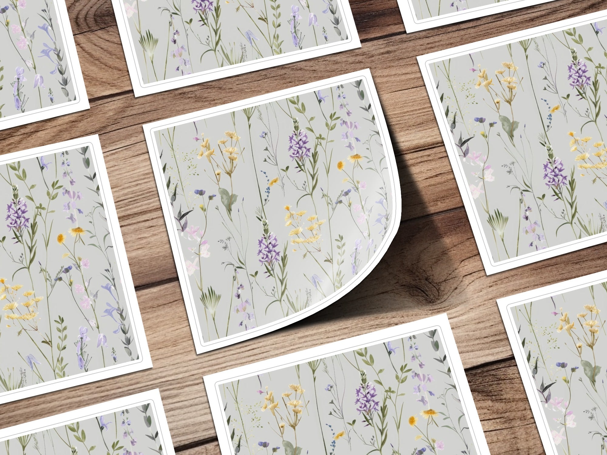 Gray and Purple Boho Neutral Floral Watercolor Pattern - Moore and Mountain