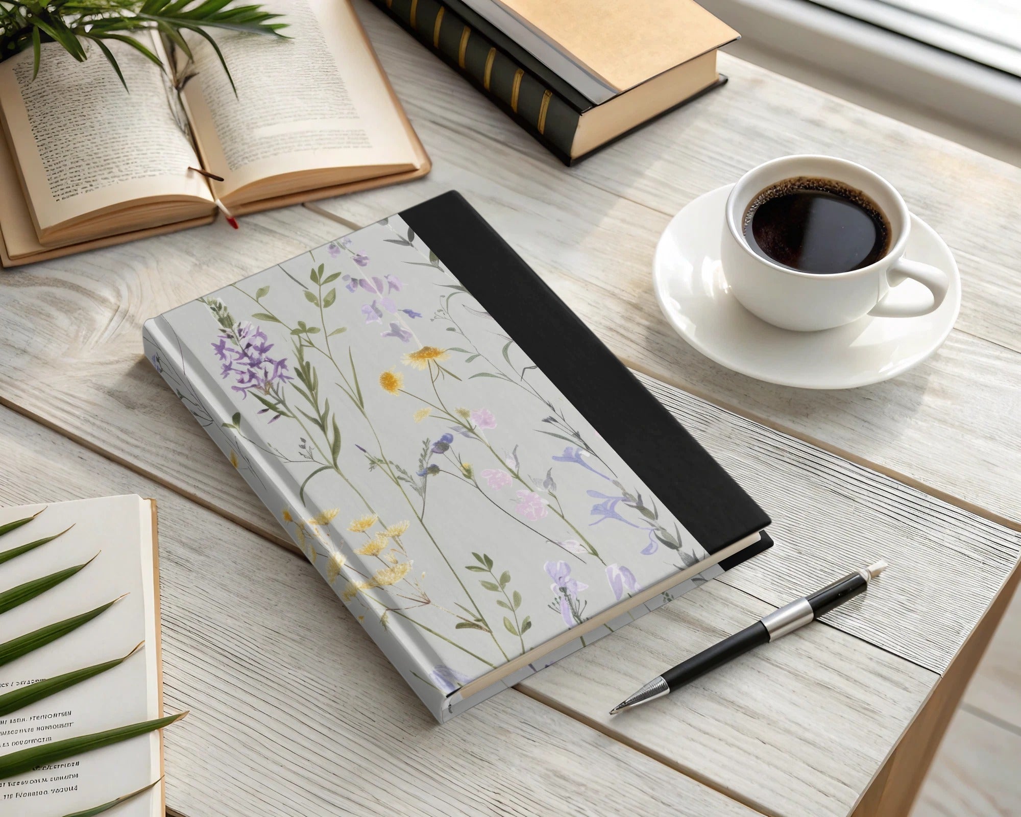 Gray and Purple Boho Neutral Floral Watercolor Pattern - Moore and Mountain