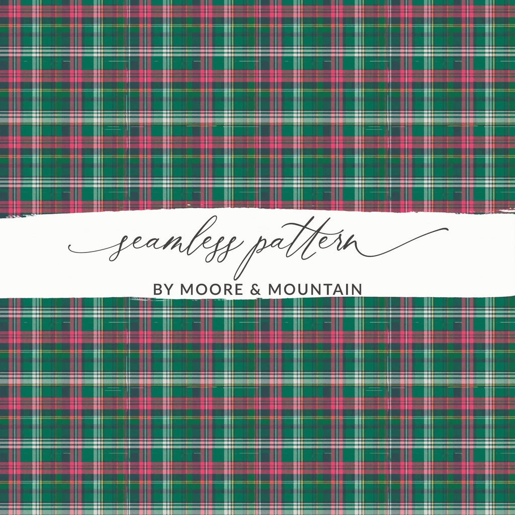 Green and Pink Plaid Pattern Classic Design Checkered Digital - Moore and Mountain
