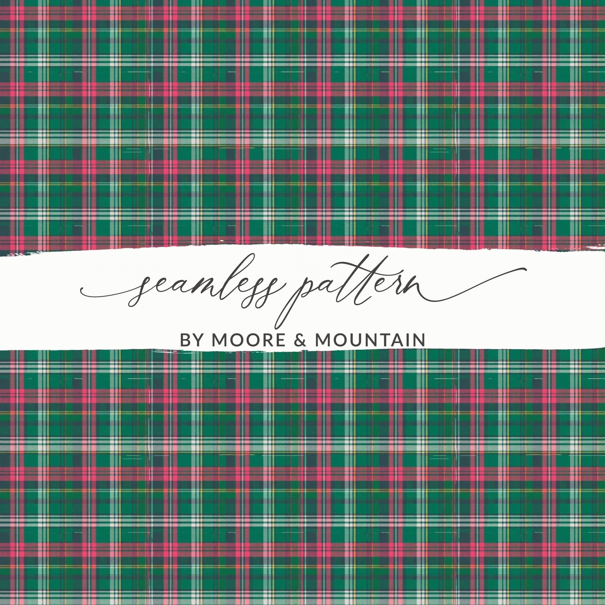 Green and Pink Plaid Pattern Classic Design Checkered Digital - Moore and Mountain