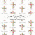 He Is Risen Digital Seamless Pattern, Floral Cross, Easter Printable, Watercolor Pattern, Church Digital Paper, Religious Design - Moore and Mountain