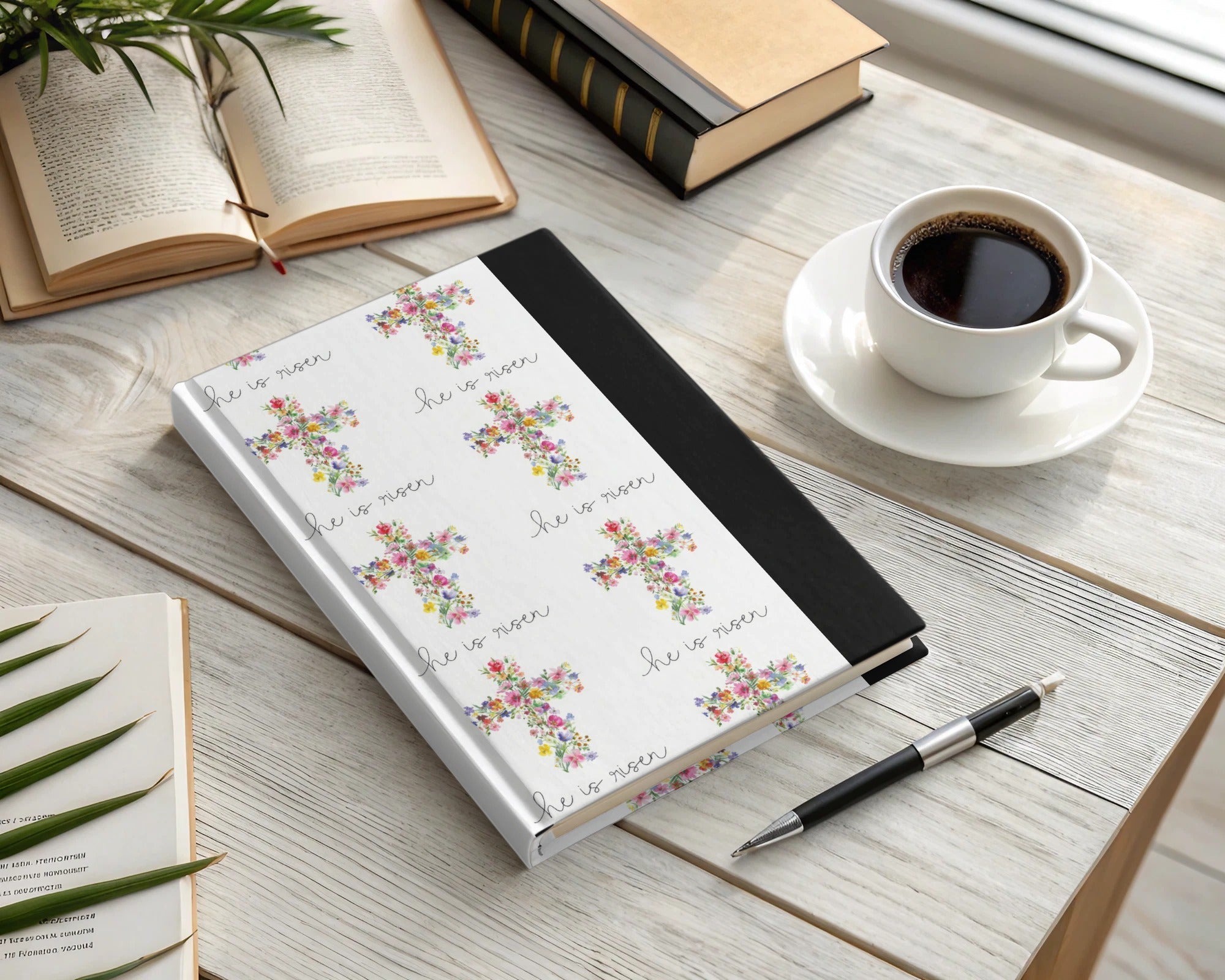 He Is Risen Digital Seamless Pattern, Floral Cross, Easter Printable, Watercolor Pattern, Church Digital Paper, Religious Design - Moore and Mountain