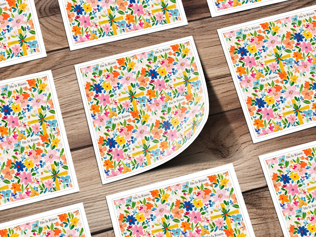 He Is Risen Digital Seamless Pattern, Floral Easter Design, Religious Fabric Print, Spring Flowers Paper, Christian Digital File - Moore and Mountain