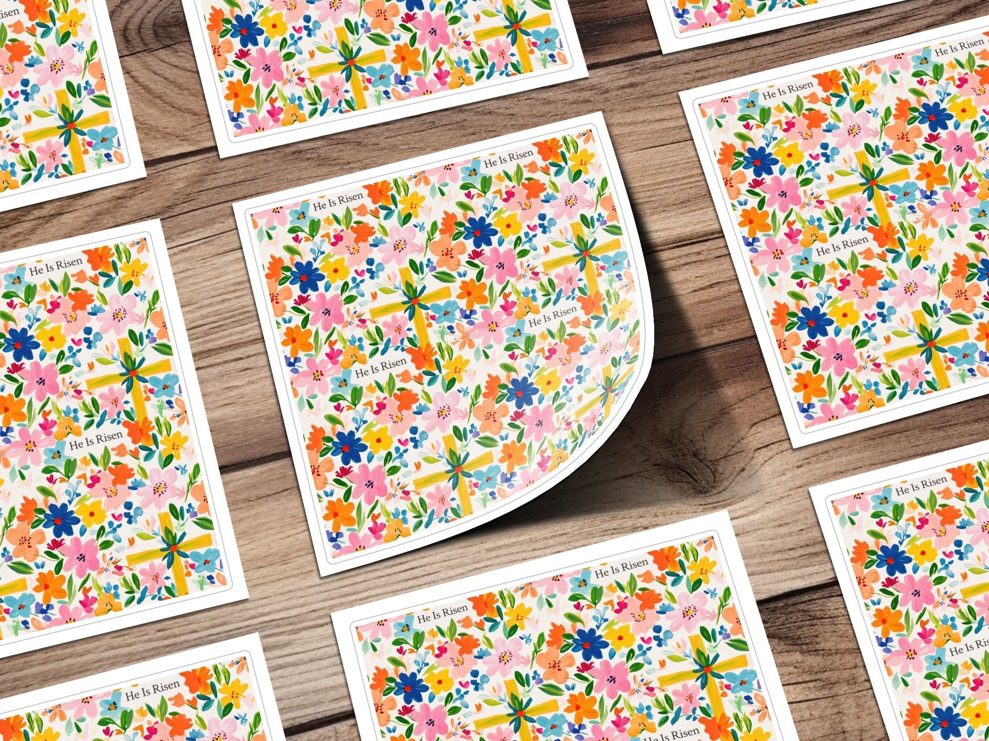 He Is Risen Digital Seamless Pattern, Floral Easter Design, Religious Fabric Print, Spring Flowers Paper, Christian Digital File - Moore and Mountain