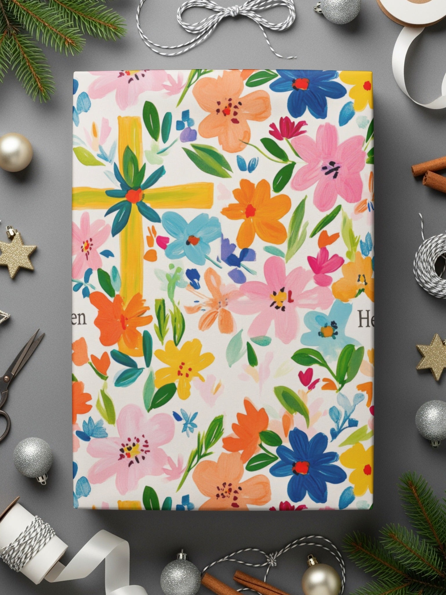 He Is Risen Digital Seamless Pattern, Floral Easter Design, Religious Fabric Print, Spring Flowers Paper, Christian Digital File - Moore and Mountain