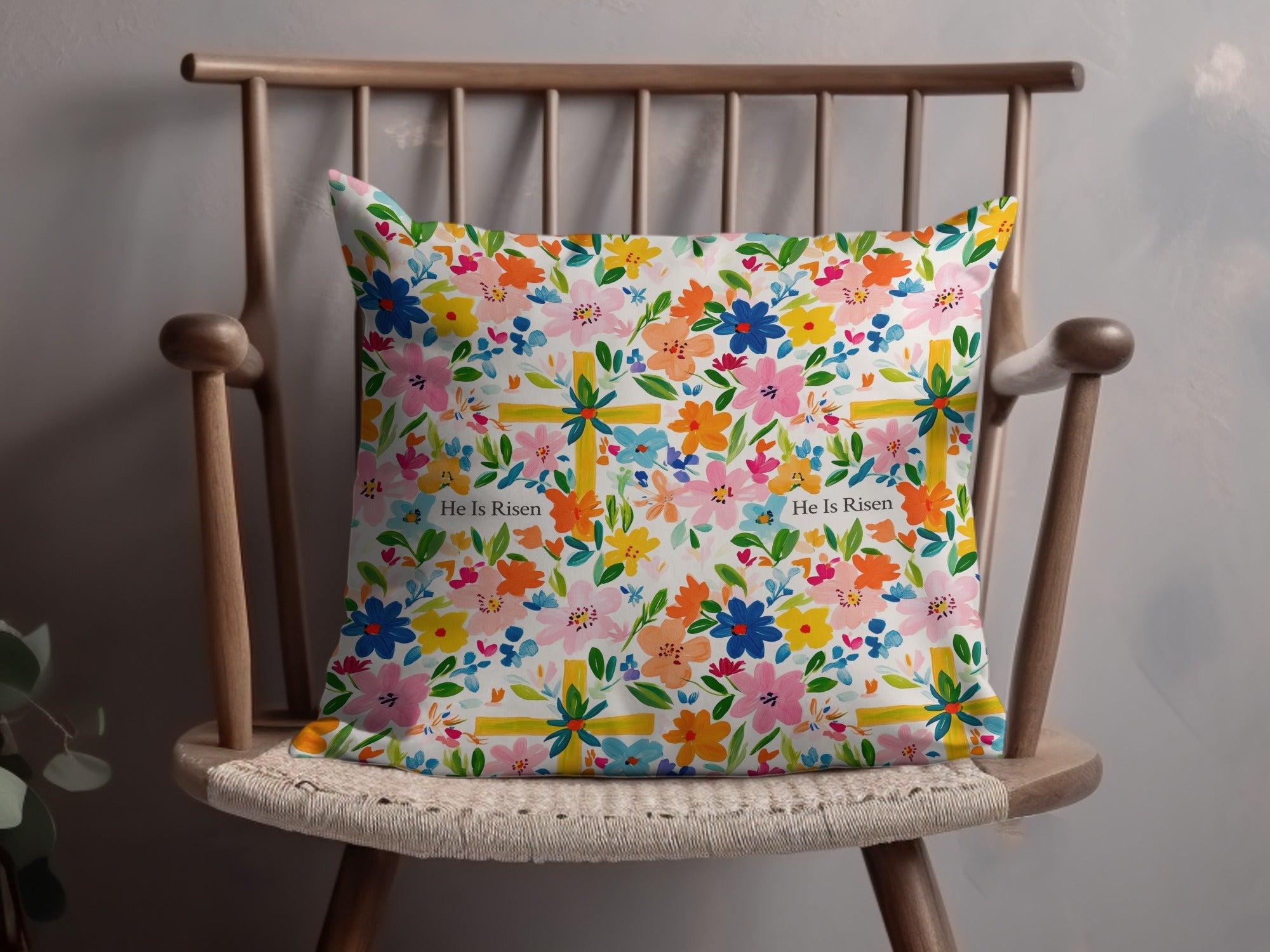 He Is Risen Digital Seamless Pattern, Floral Easter Design, Religious Fabric Print, Spring Flowers Paper, Christian Digital File - Moore and Mountain