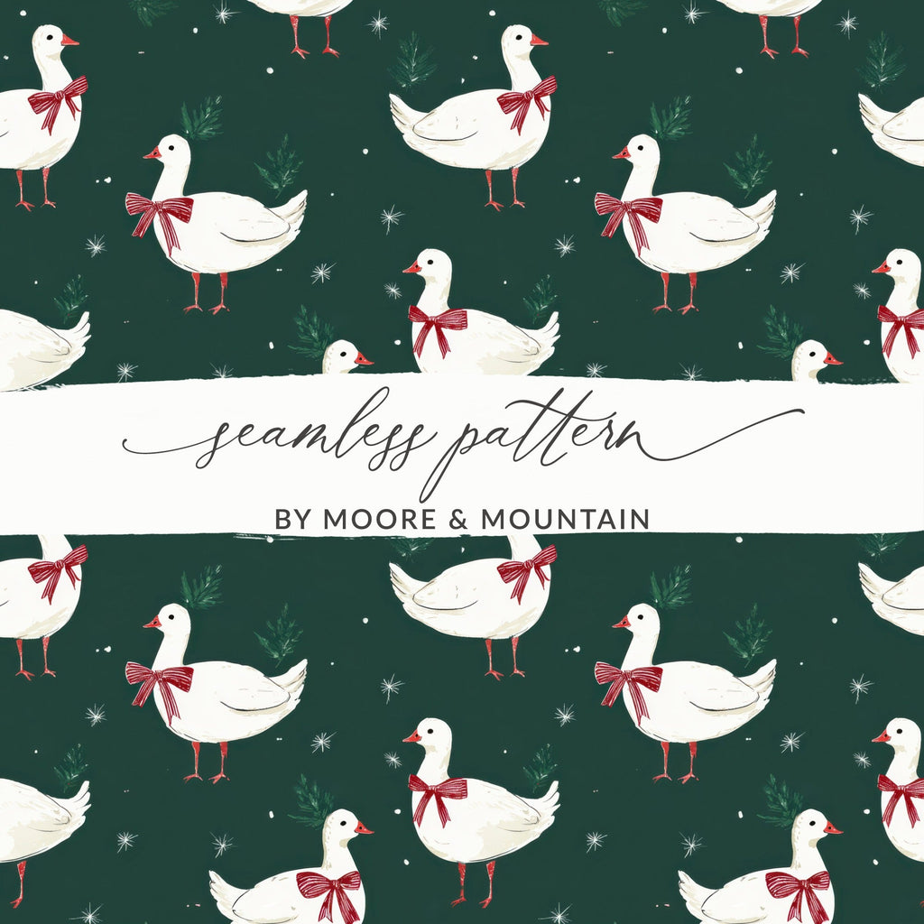 Holiday Silly Goose Background Christmas Geese Pattern - Moore and Mountain