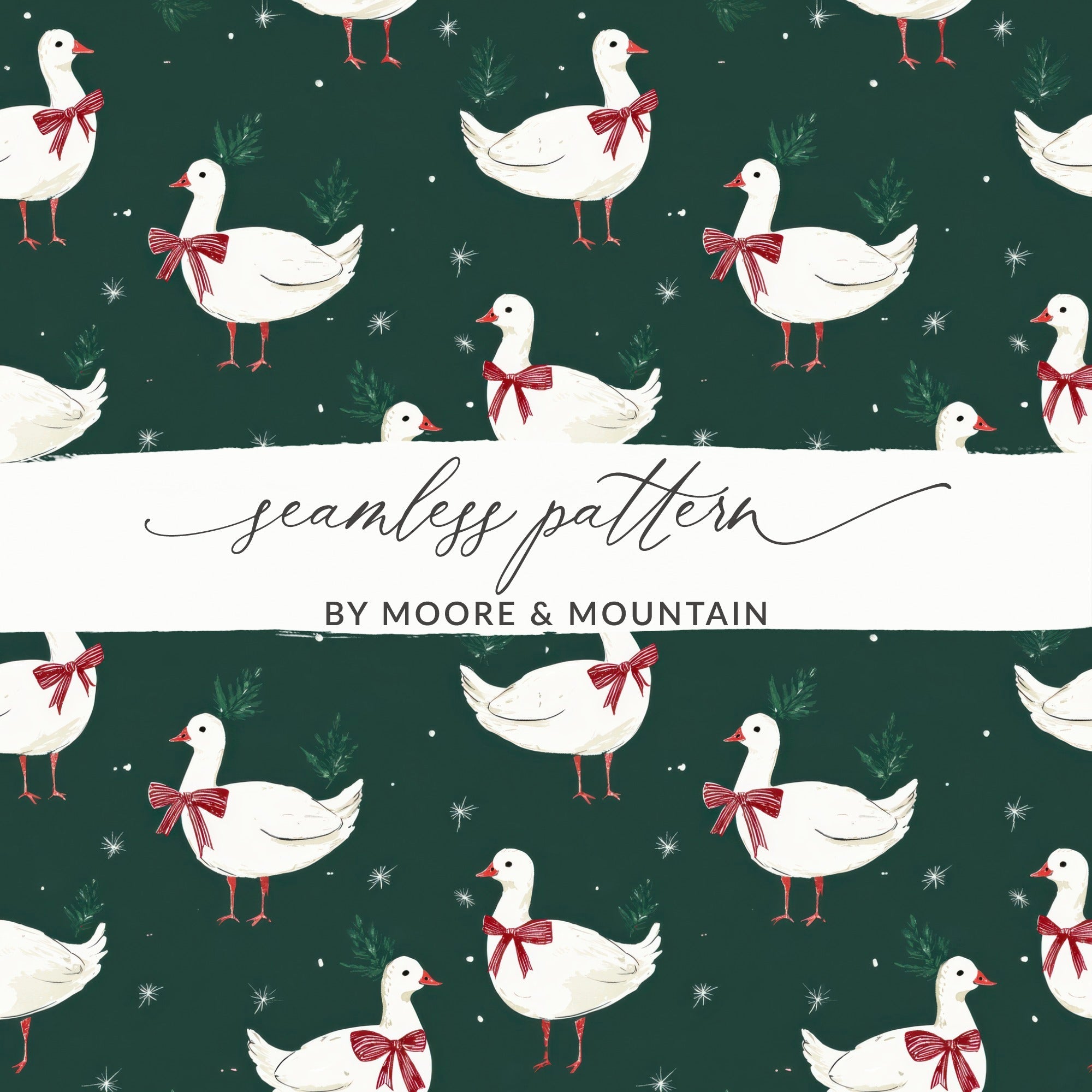 Holiday Silly Goose Background Christmas Geese Pattern - Moore and Mountain