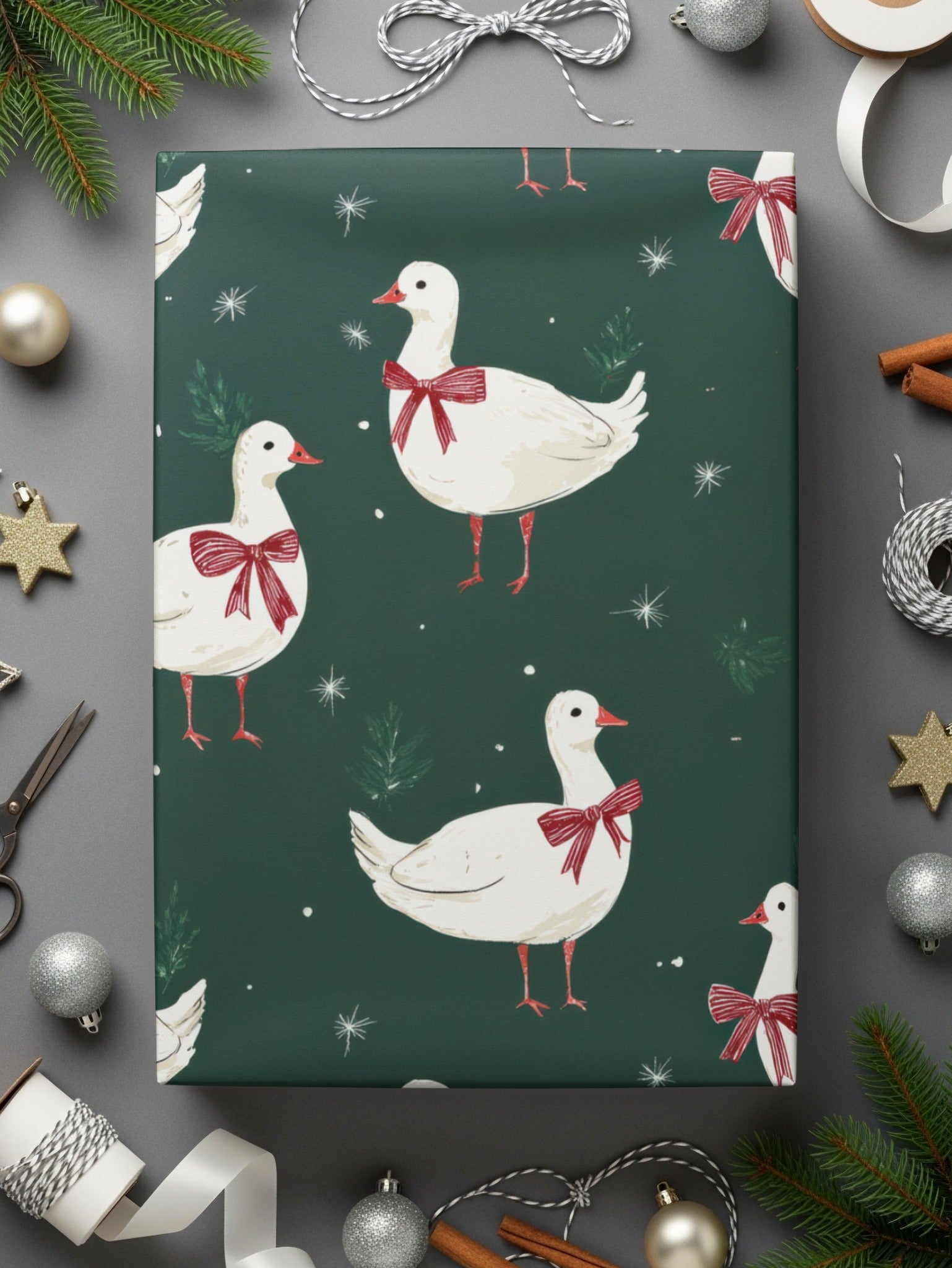 Holiday Silly Goose Background Christmas Geese Pattern - Moore and Mountain