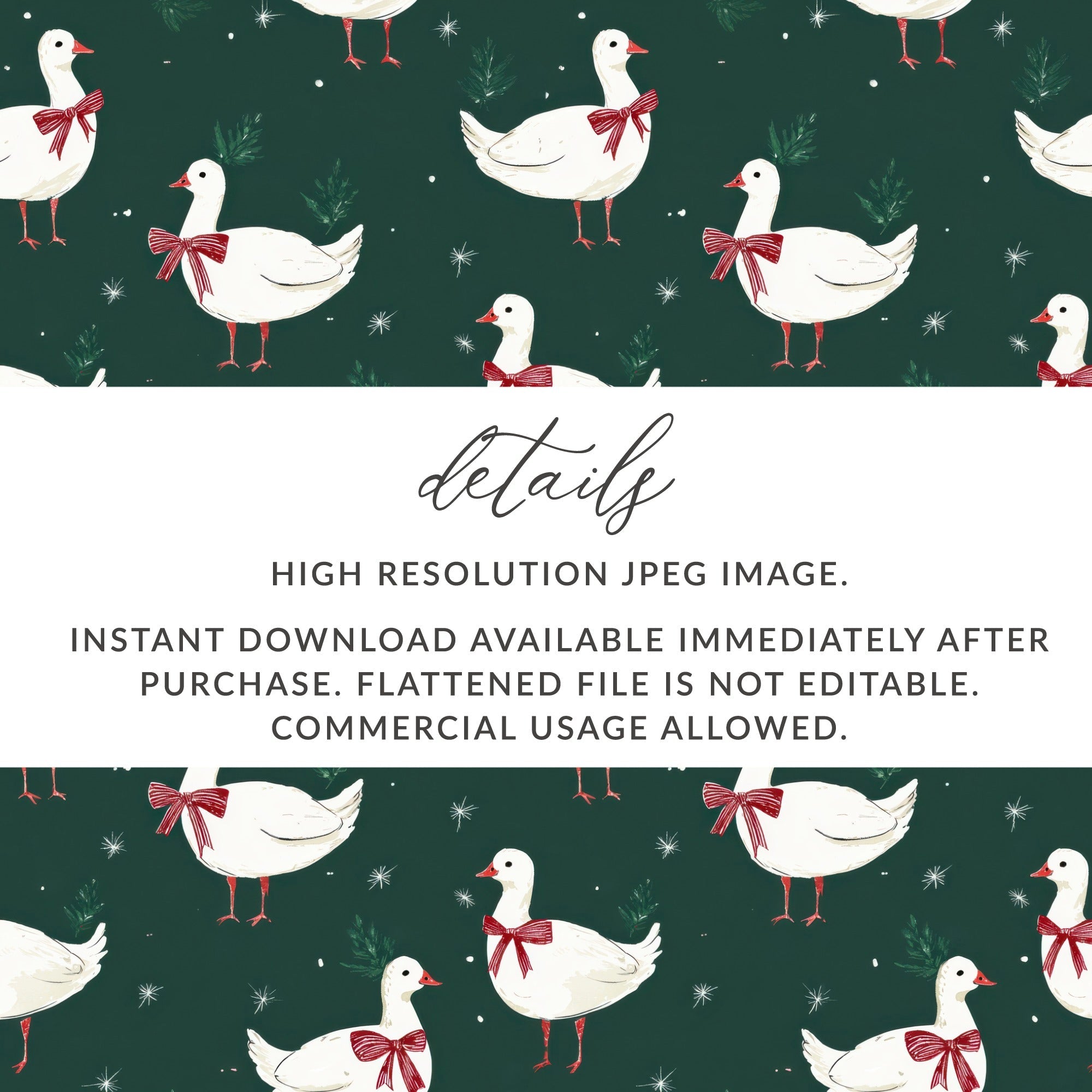 Holiday Silly Goose Background Christmas Geese Pattern - Moore and Mountain