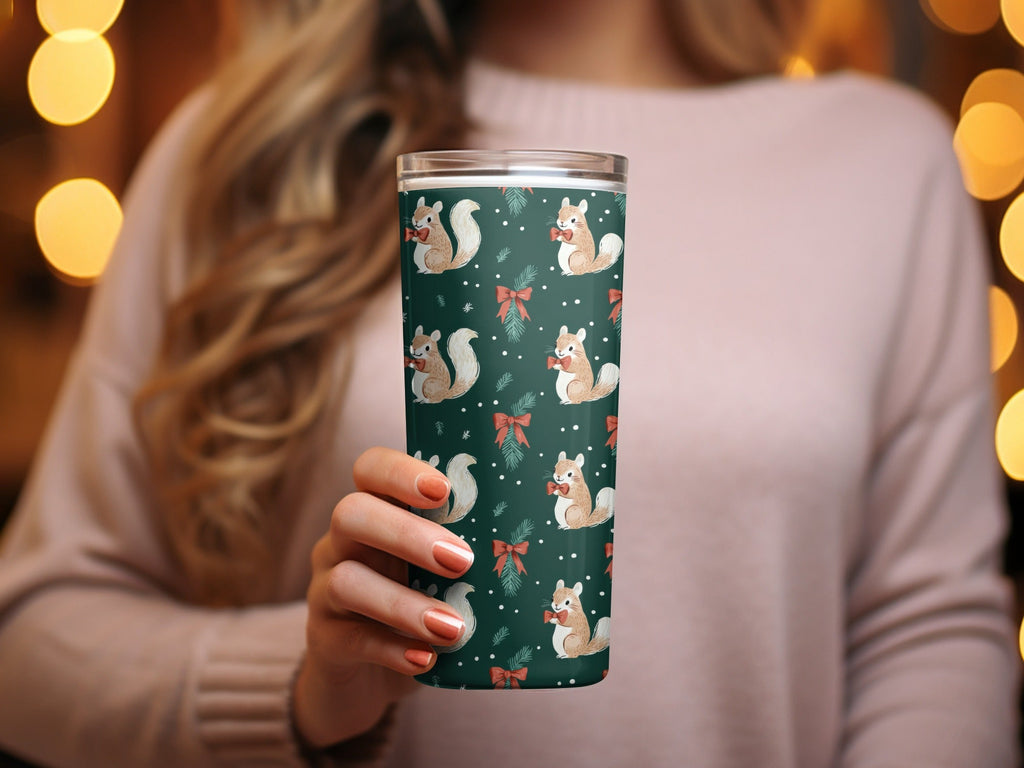 Holiday Squirrels with Bow Ties on Green Background Digital - Moore and Mountain