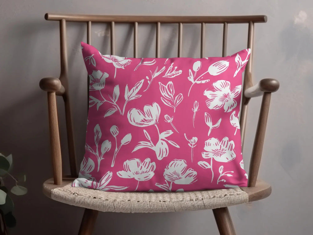 Hot Pink Floral Digital Paper, Seamless Flower Pattern, Scrapbook Paper, Commercial Use, Digital Download - Moore and Mountain