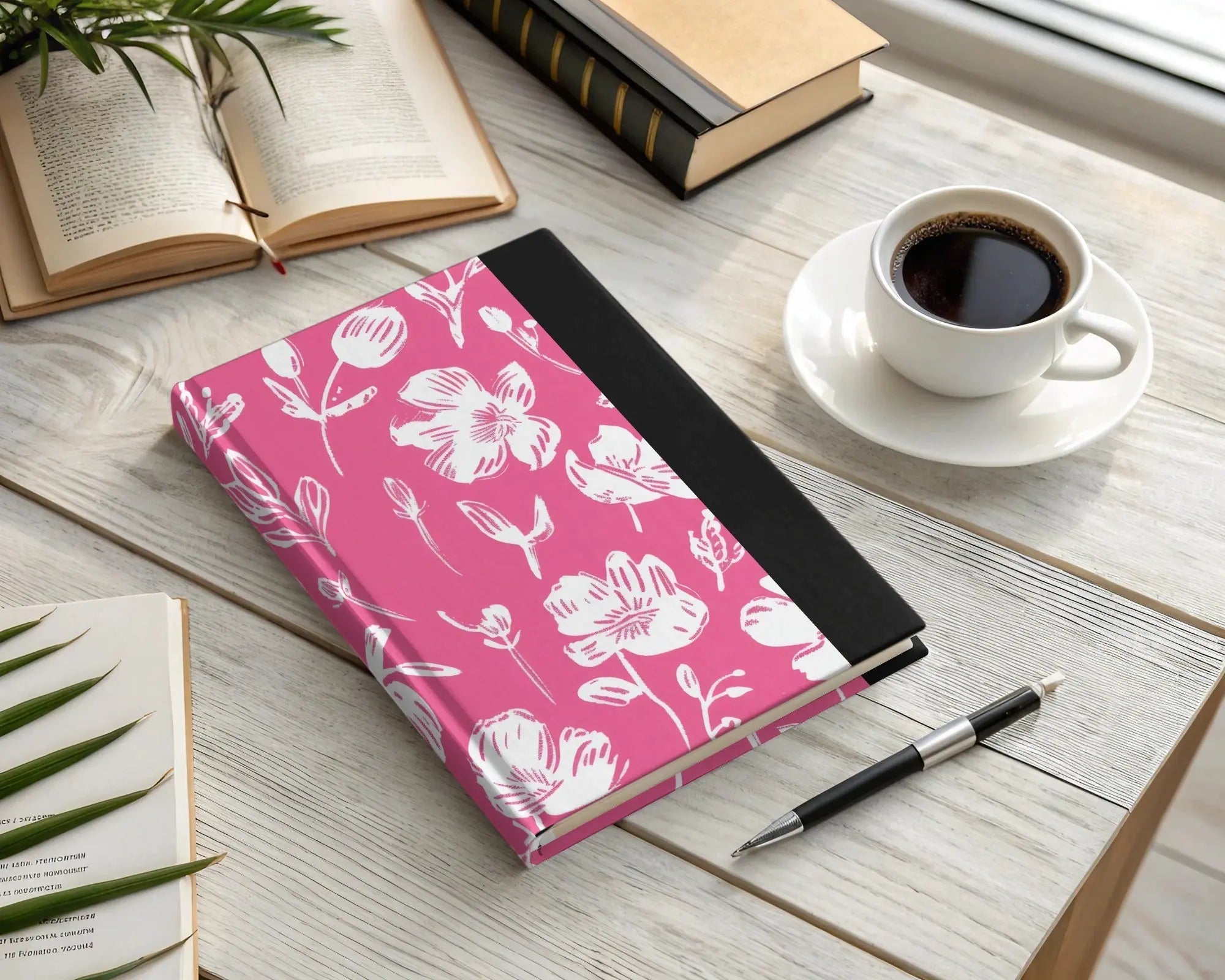 Hot Pink Floral Digital Paper, Seamless Flower Pattern, Scrapbook Paper, Commercial Use, Digital Download - Moore and Mountain