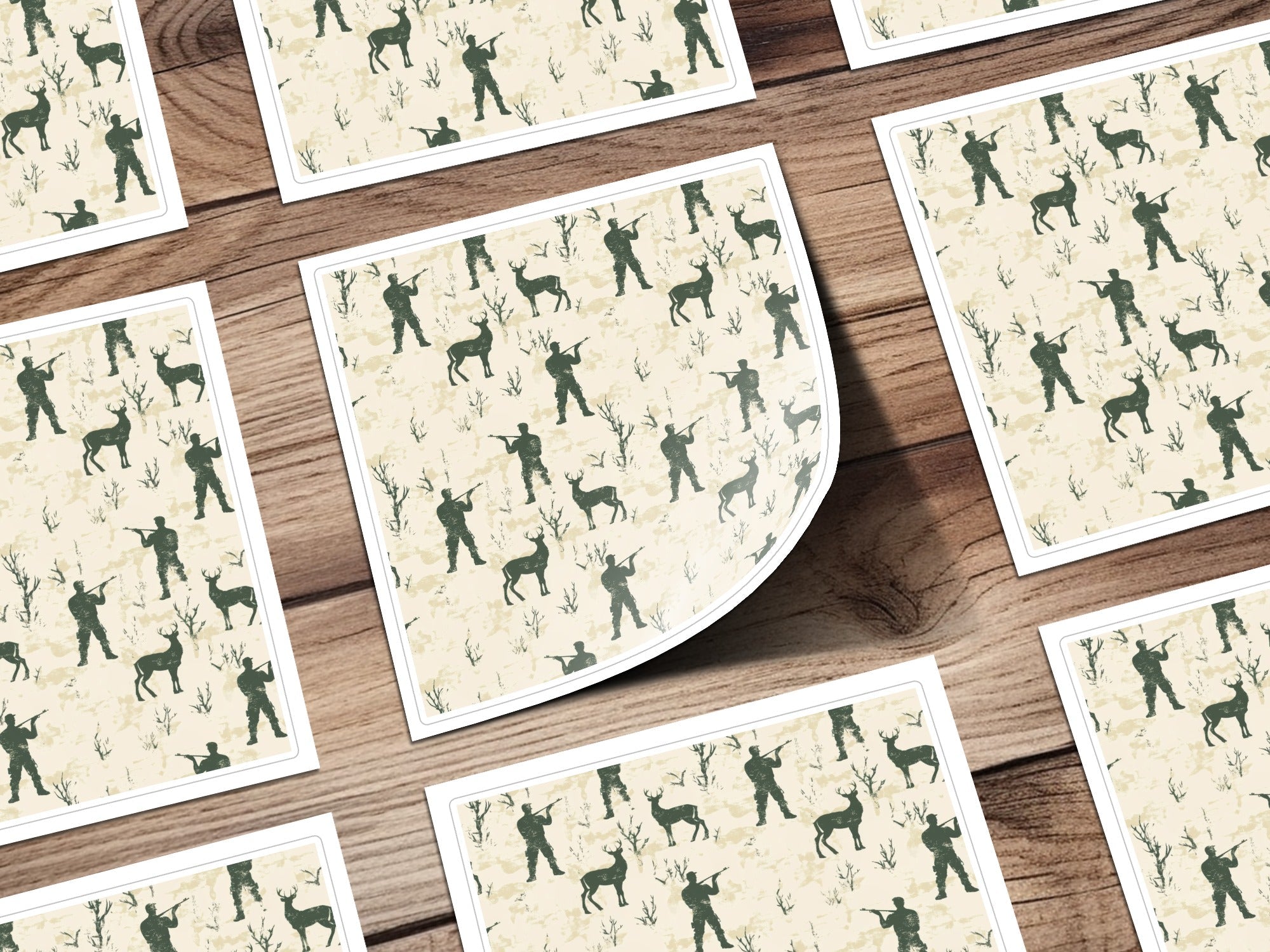 Hunting Seamless Pattern For Men with Hunter Deer Trees Seamless Background Digital - Moore and Mountain