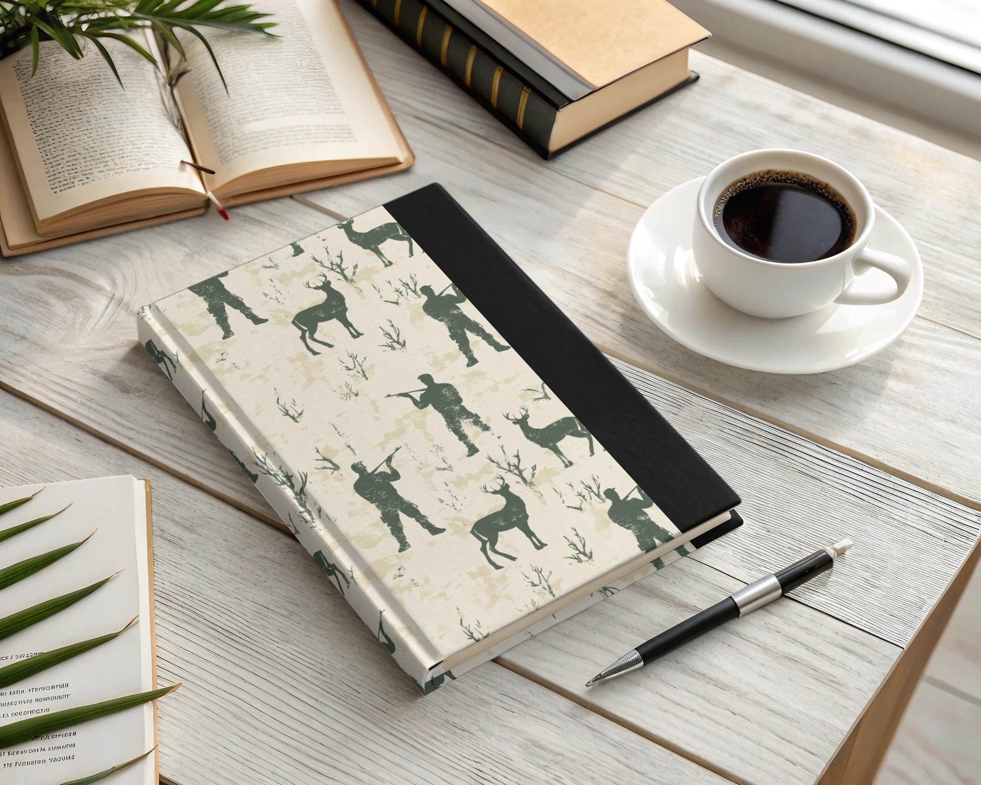 Hunting Seamless Pattern For Men with Hunter Deer Trees Seamless Background Digital - Moore and Mountain