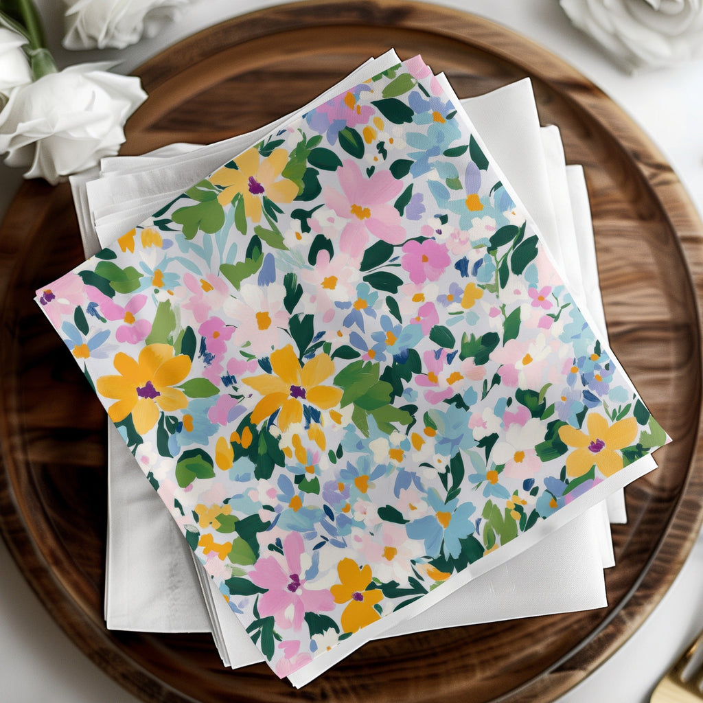 Impressionist Painted Spring Flowers Pattern Acrylic Floral JPEG - Moore and Mountain