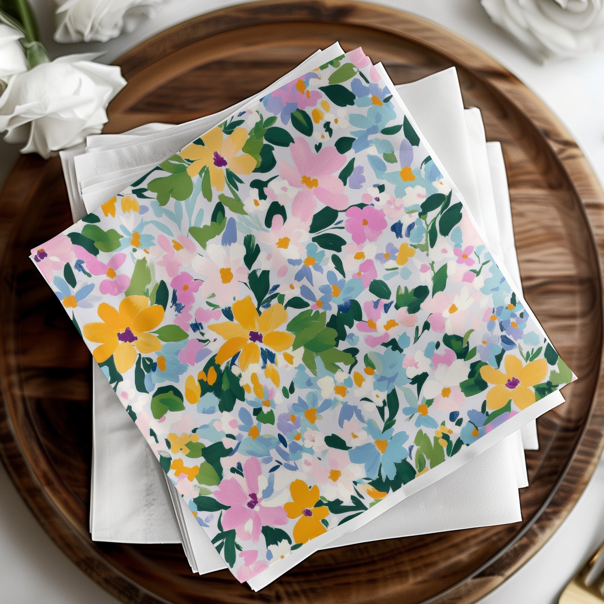 Impressionist Painted Spring Flowers Pattern Acrylic Floral JPEG - Moore and Mountain